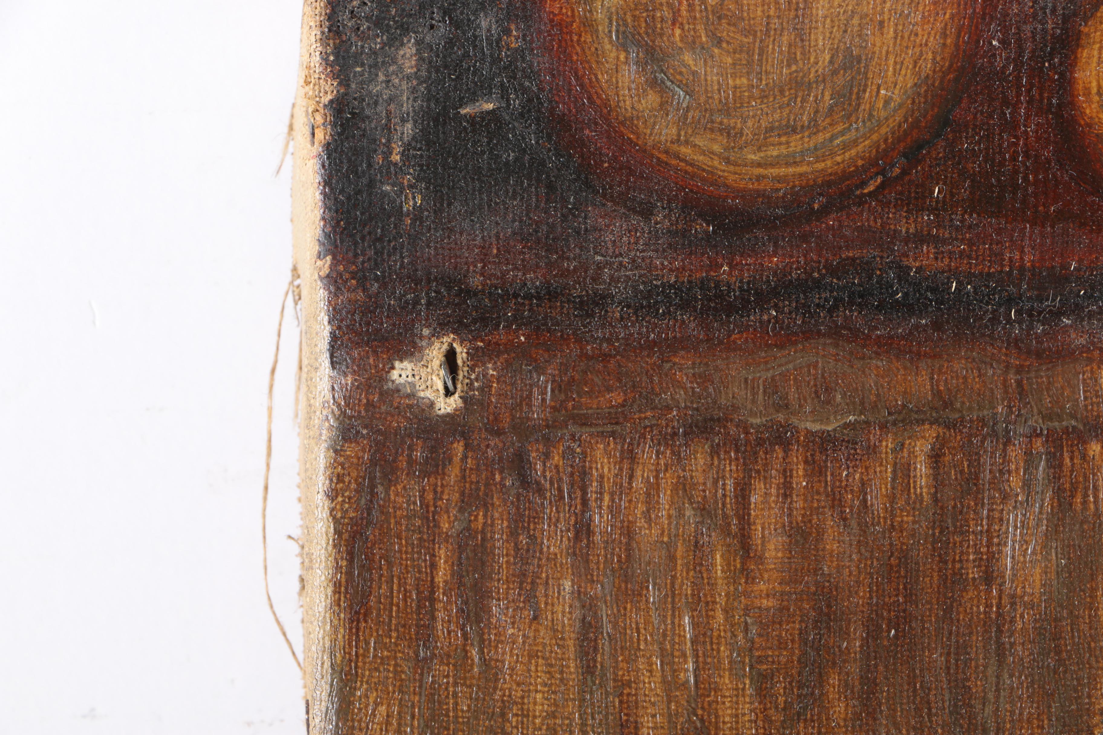 Oil on Canvas Genre Scene with Card Players