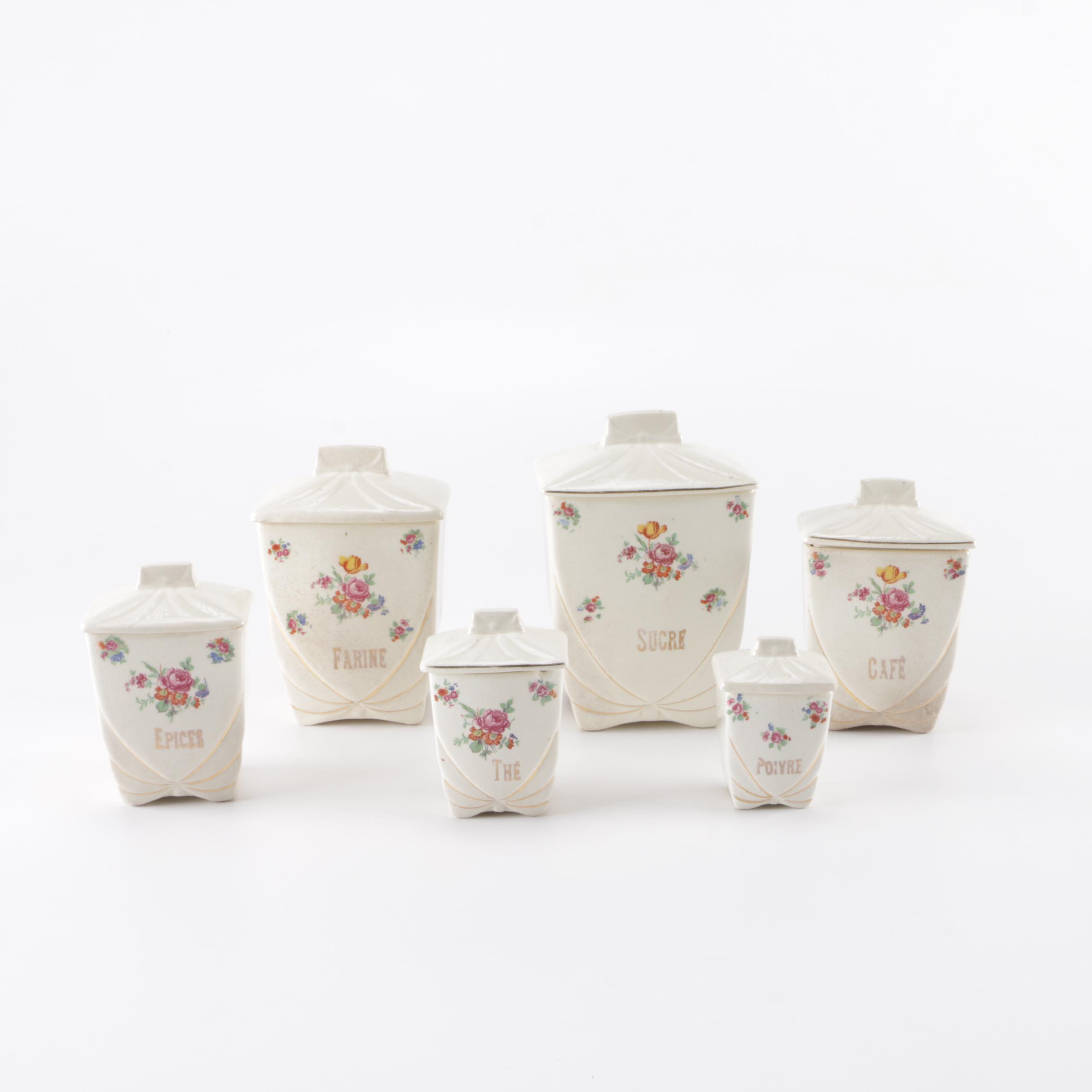 Vintage Labrut & Co Ceramic Kitchen Canister Set
