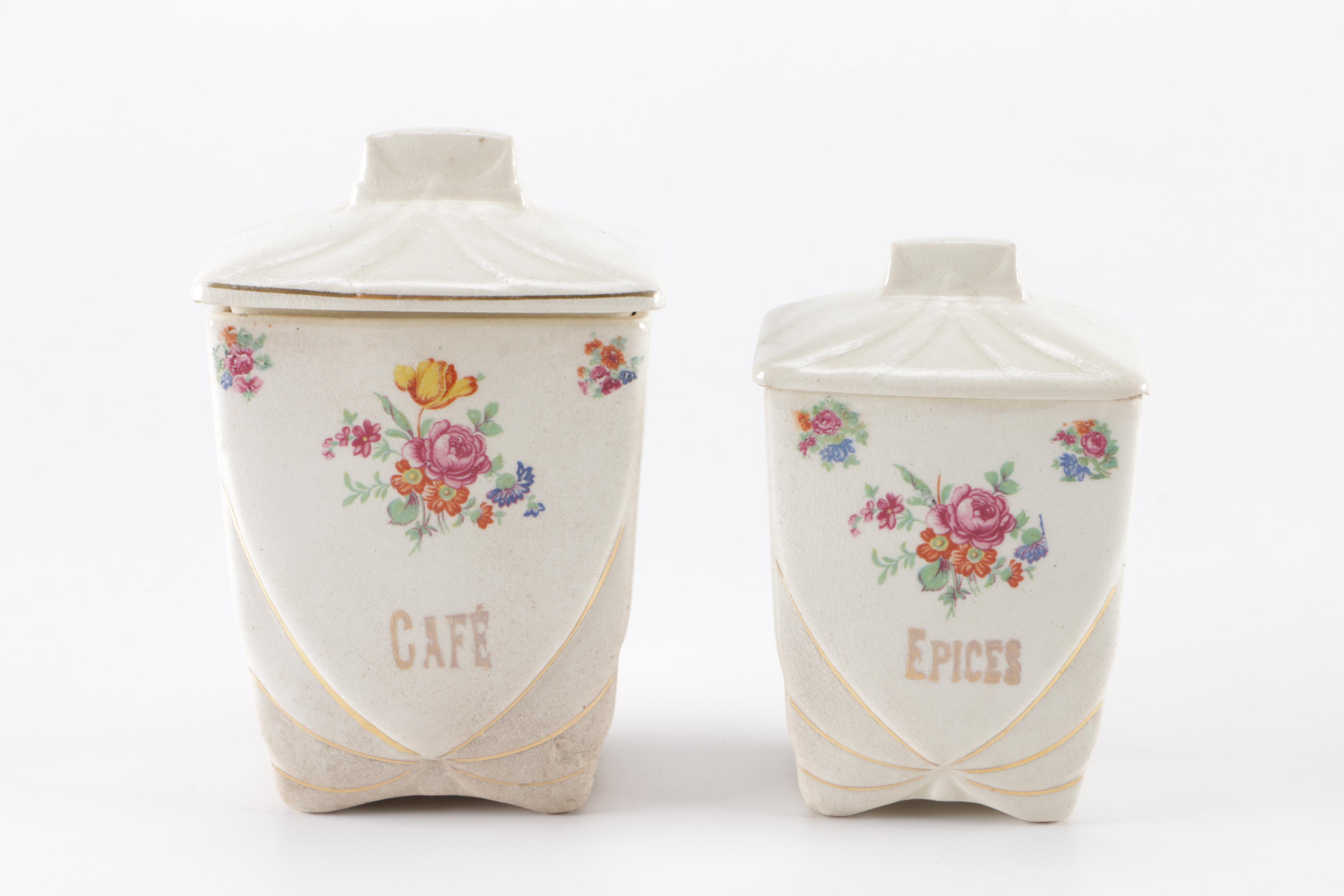 Vintage Labrut & Co Ceramic Kitchen Canister Set