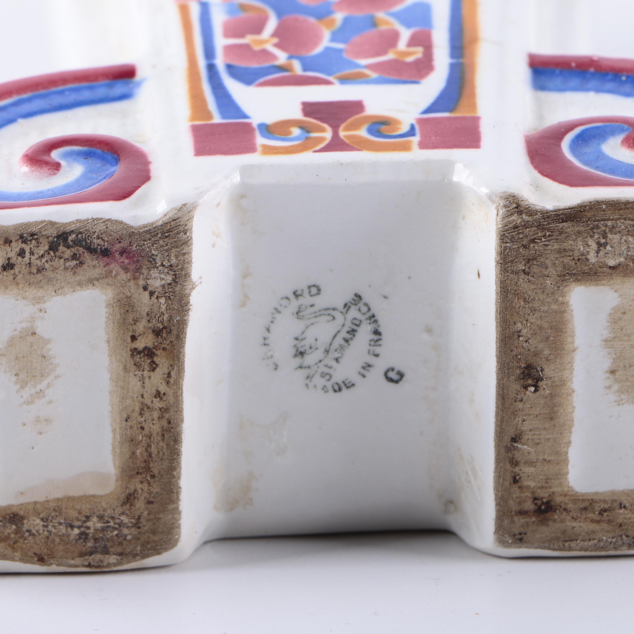 Ceranord St. Amand Mantle Clock and Vase Set.