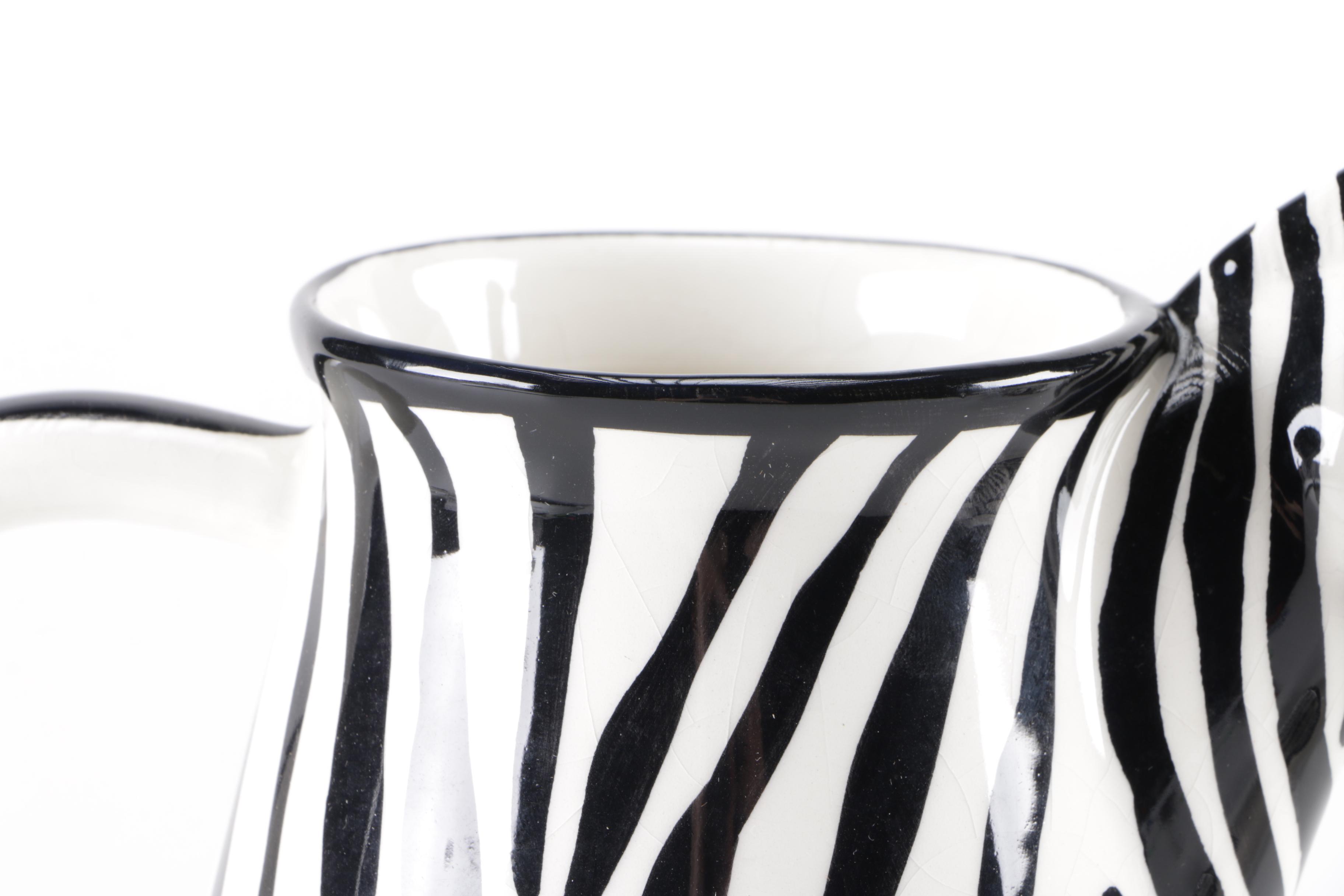Zebra Print Ceramic Tea Set