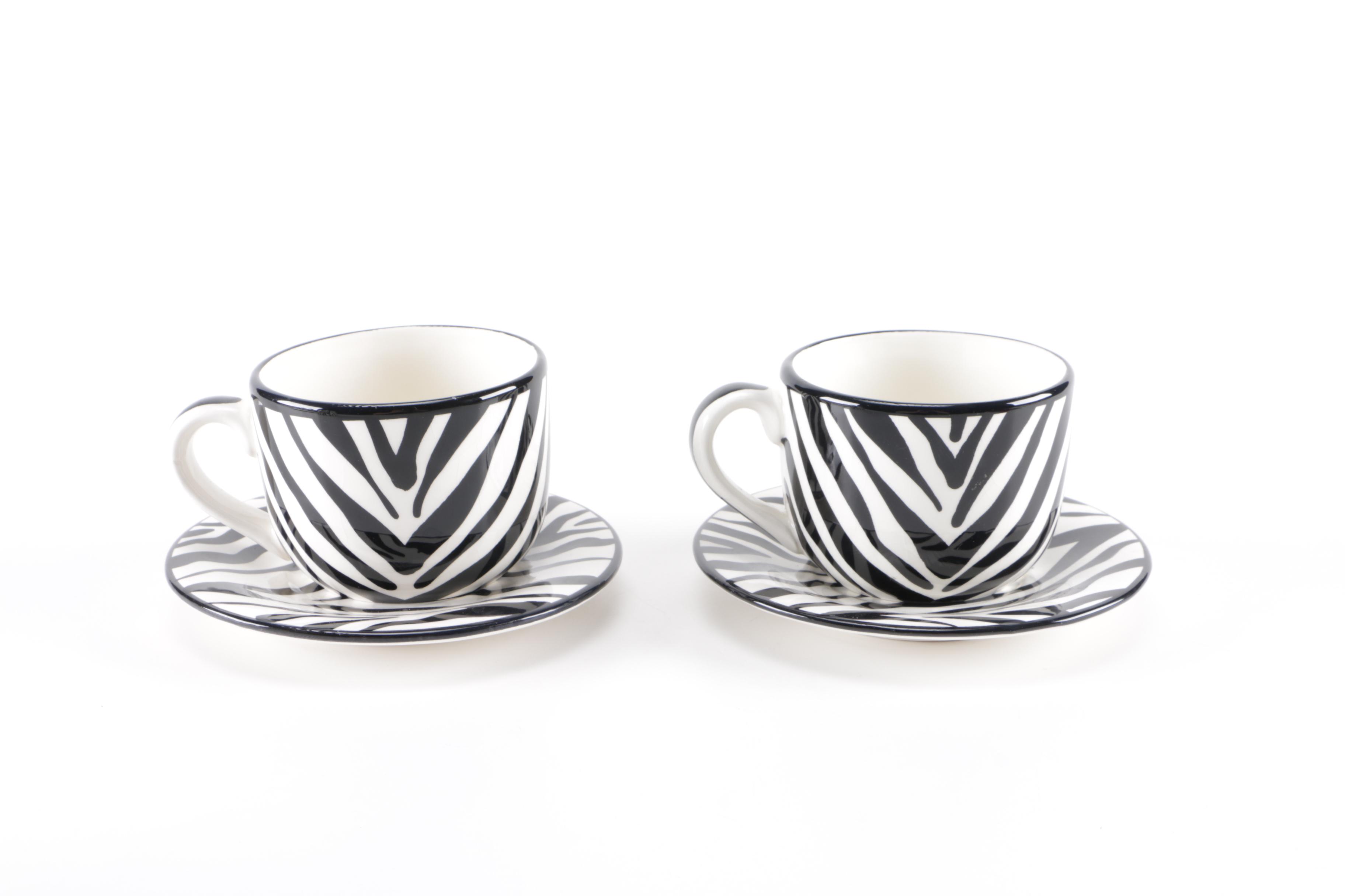 Zebra Print Ceramic Tea Set
