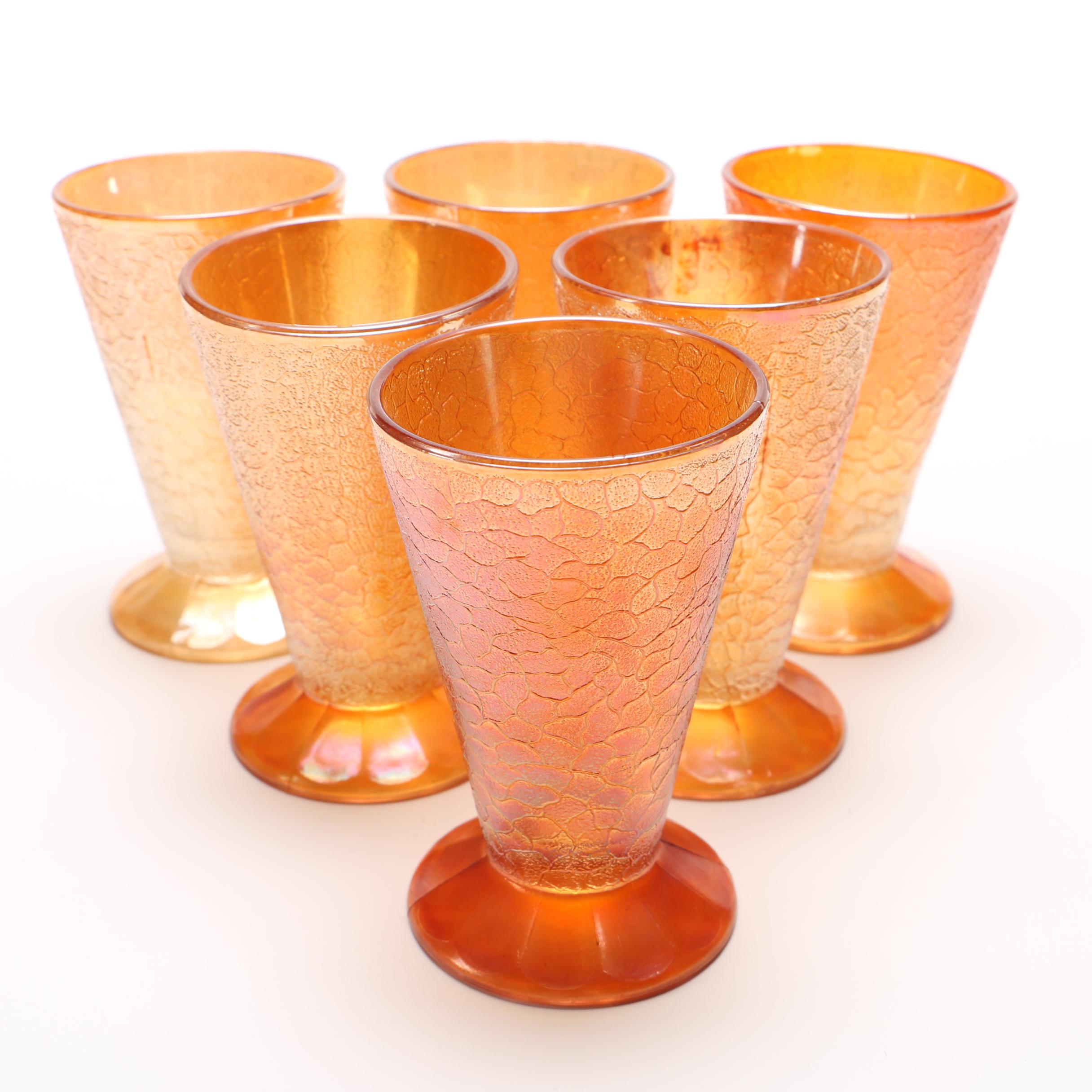 Carnival Glass Pitcher and Glass Set