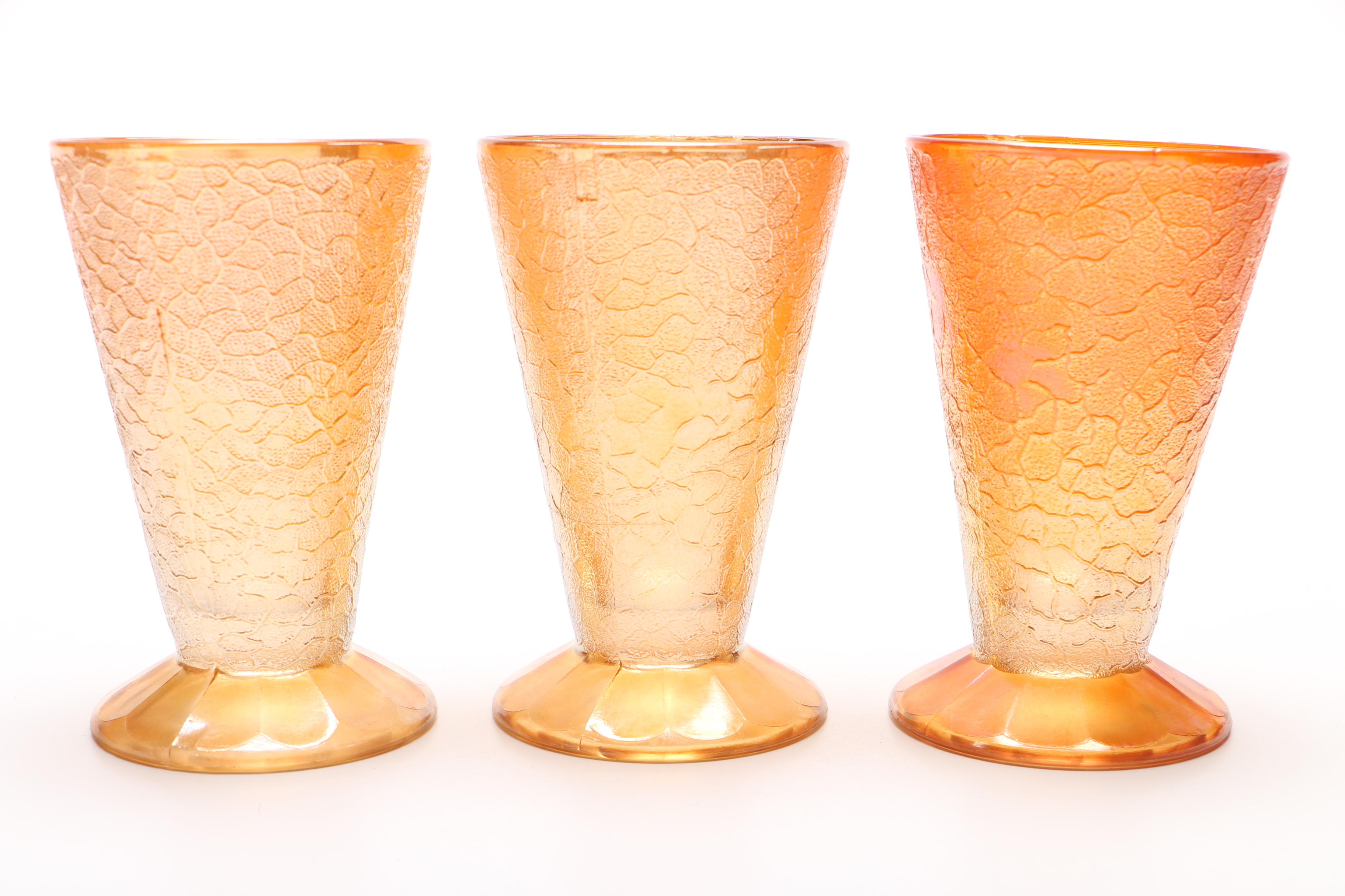 Carnival Glass Pitcher and Glass Set