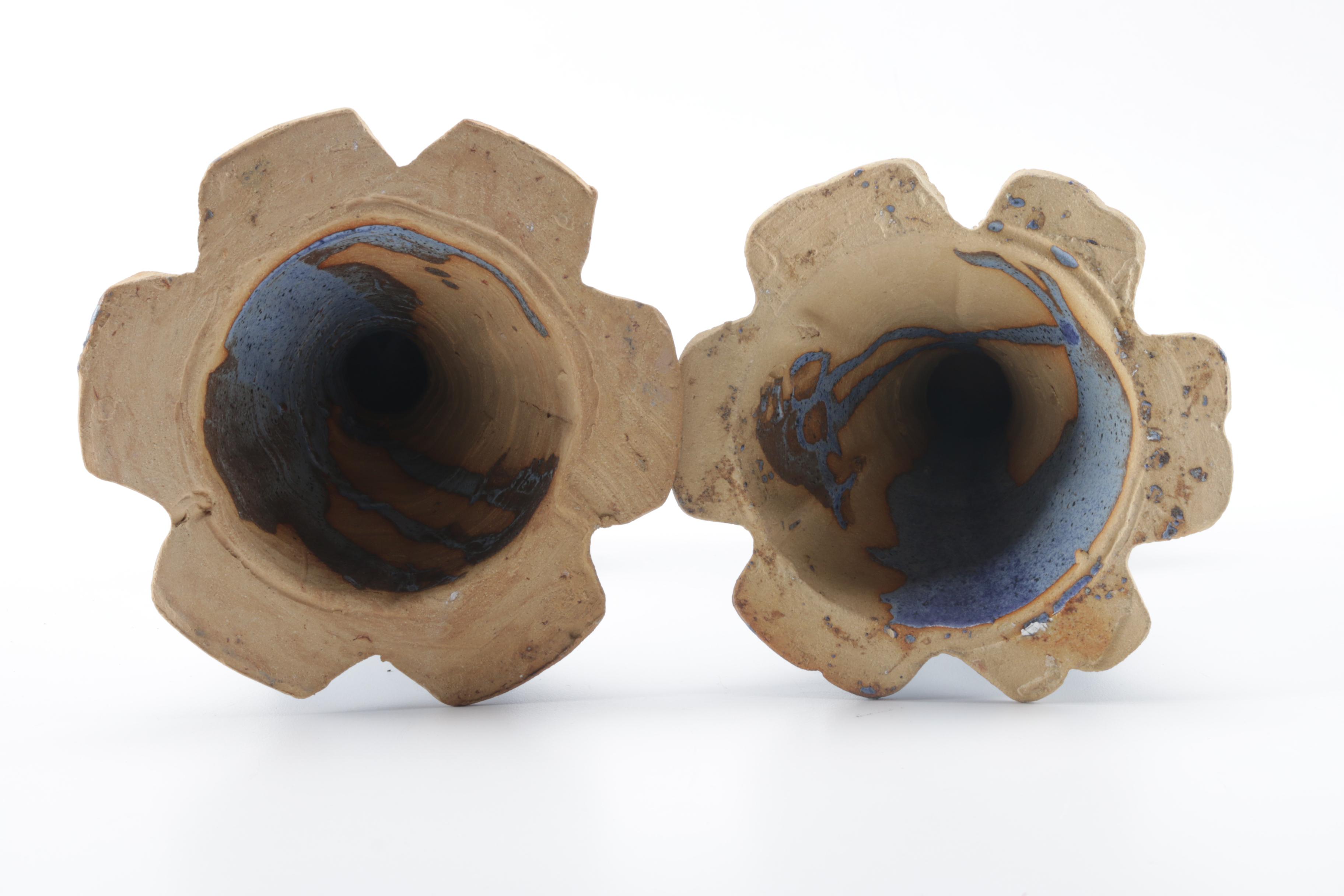 Blue Ceramic Candle Holders