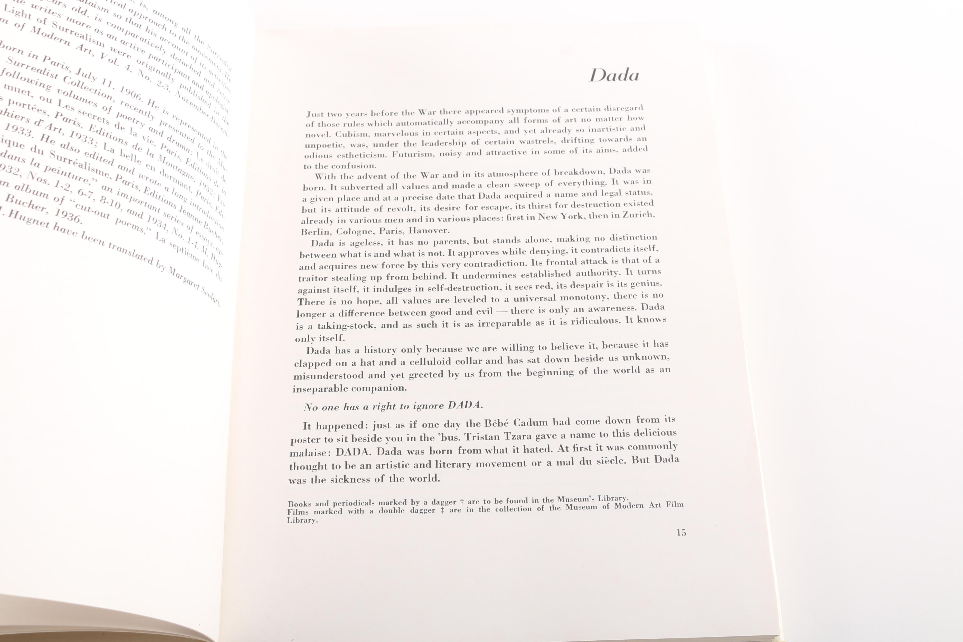 "Fantastic Art, Dada, Surrealism" and "Yves Tanguy"