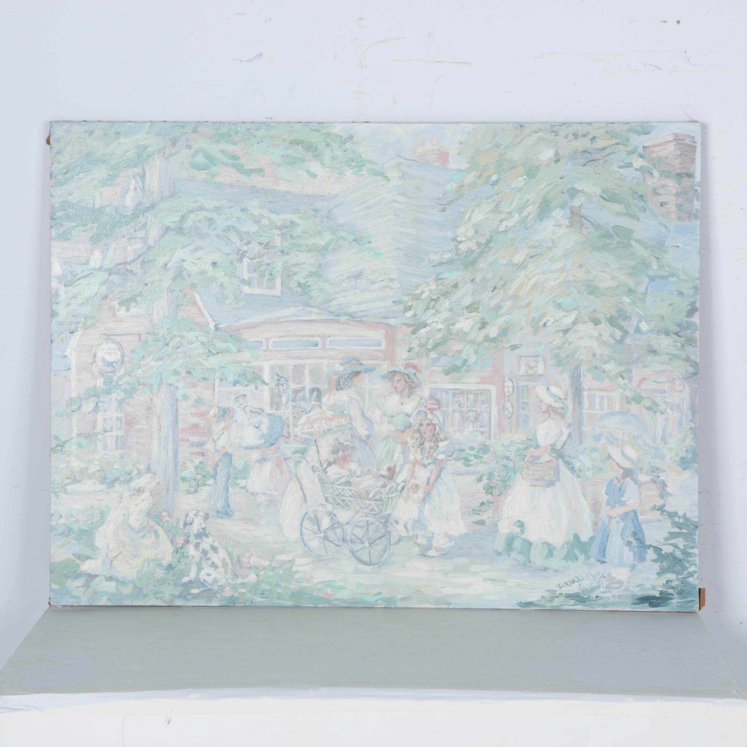 Barbara Hess Pugsley Oil Painting on Canvas "Promenade"