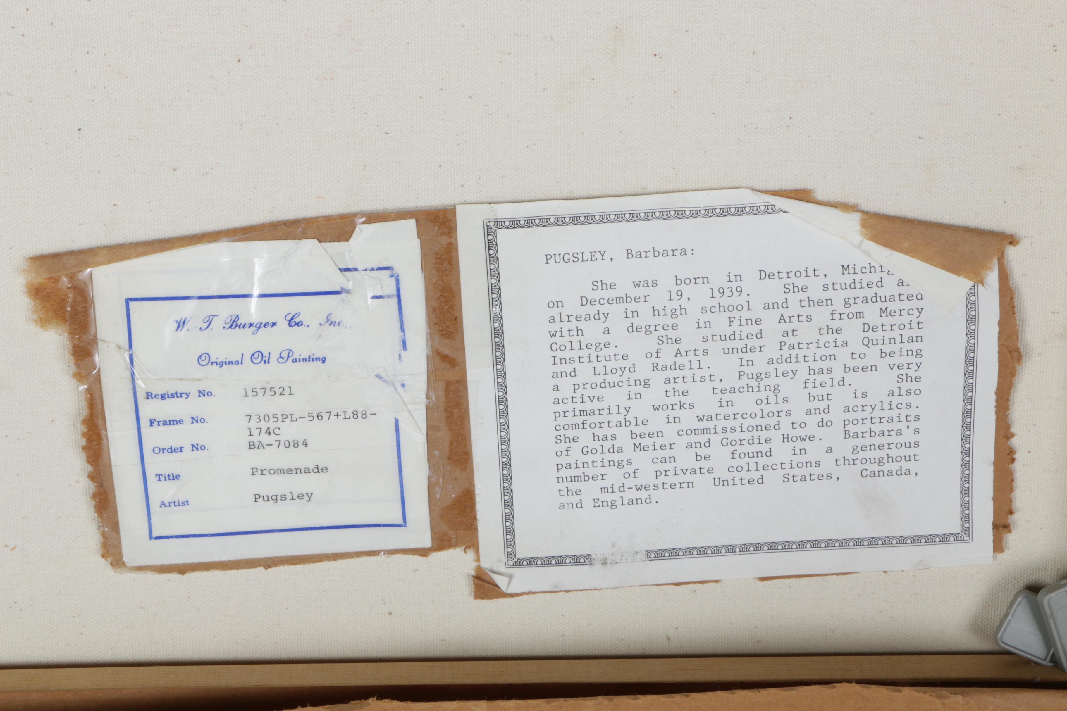 Barbara Hess Pugsley Oil Painting on Canvas "Promenade"