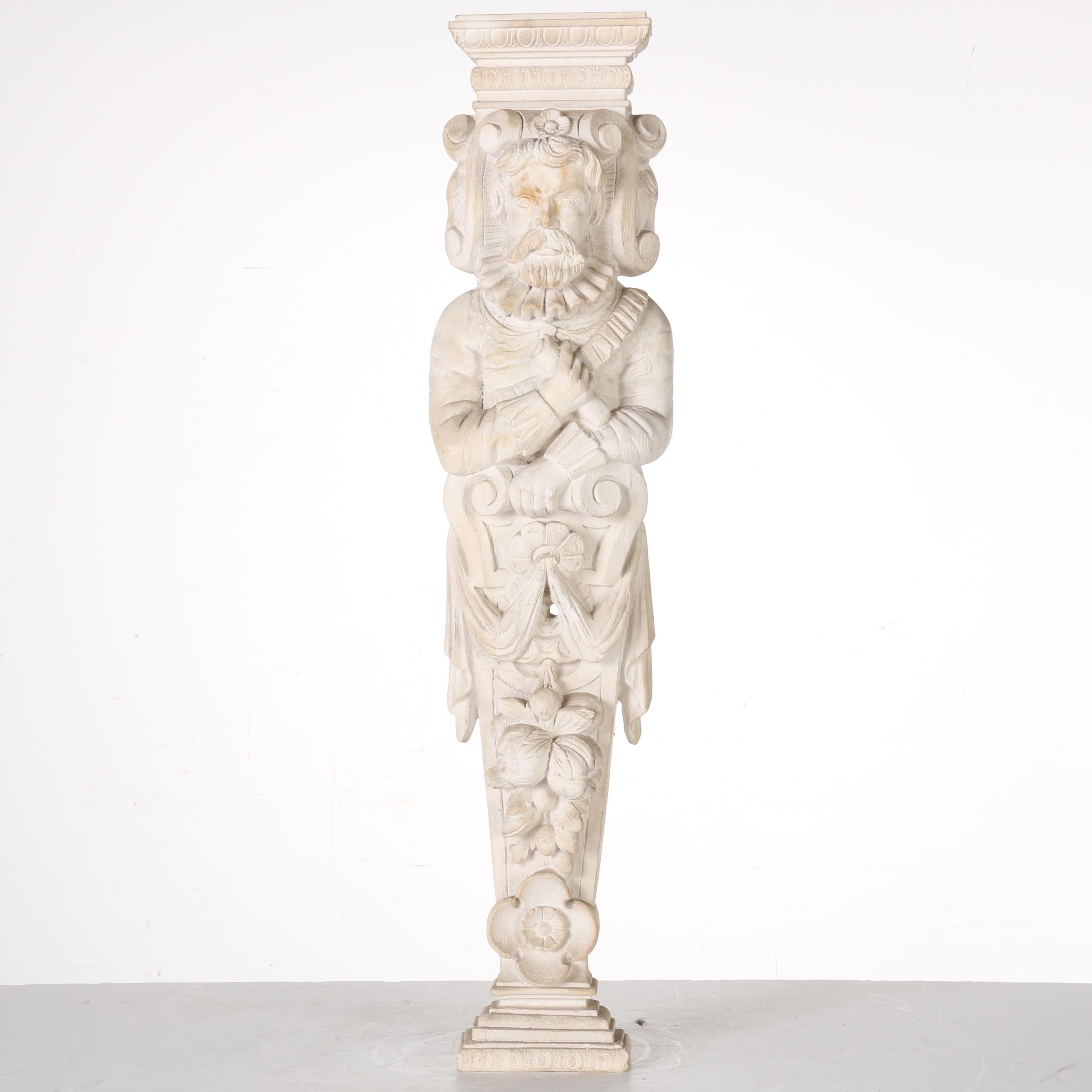 Plaster Wall Hanging of a Scholar After Greek Caryatid