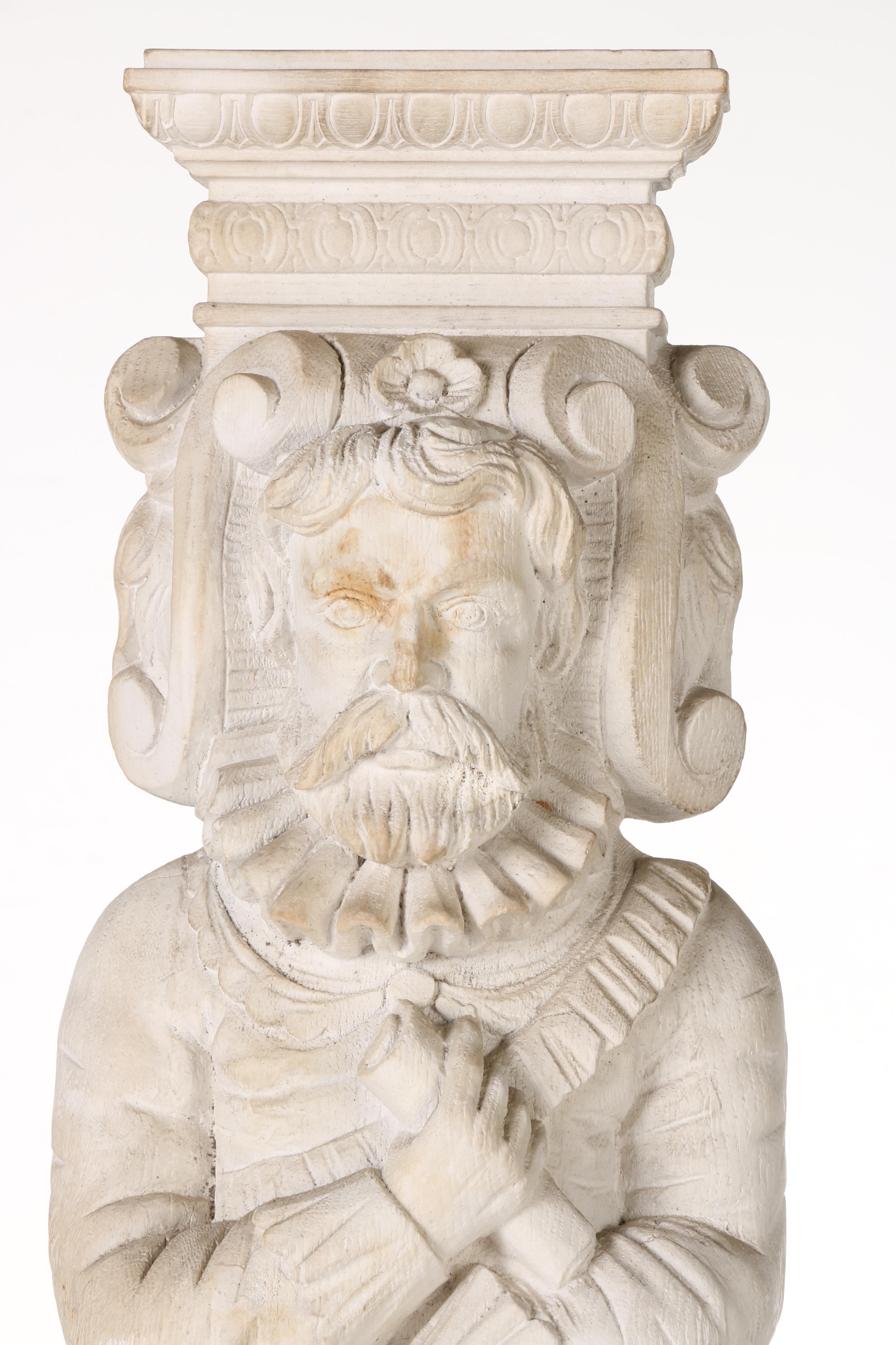 Plaster Wall Hanging of a Scholar After Greek Caryatid