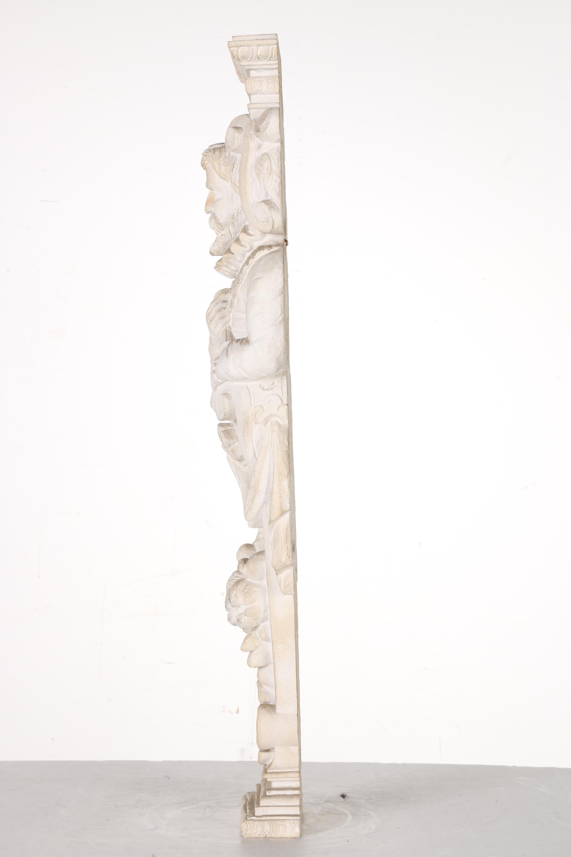 Plaster Wall Hanging of a Scholar After Greek Caryatid