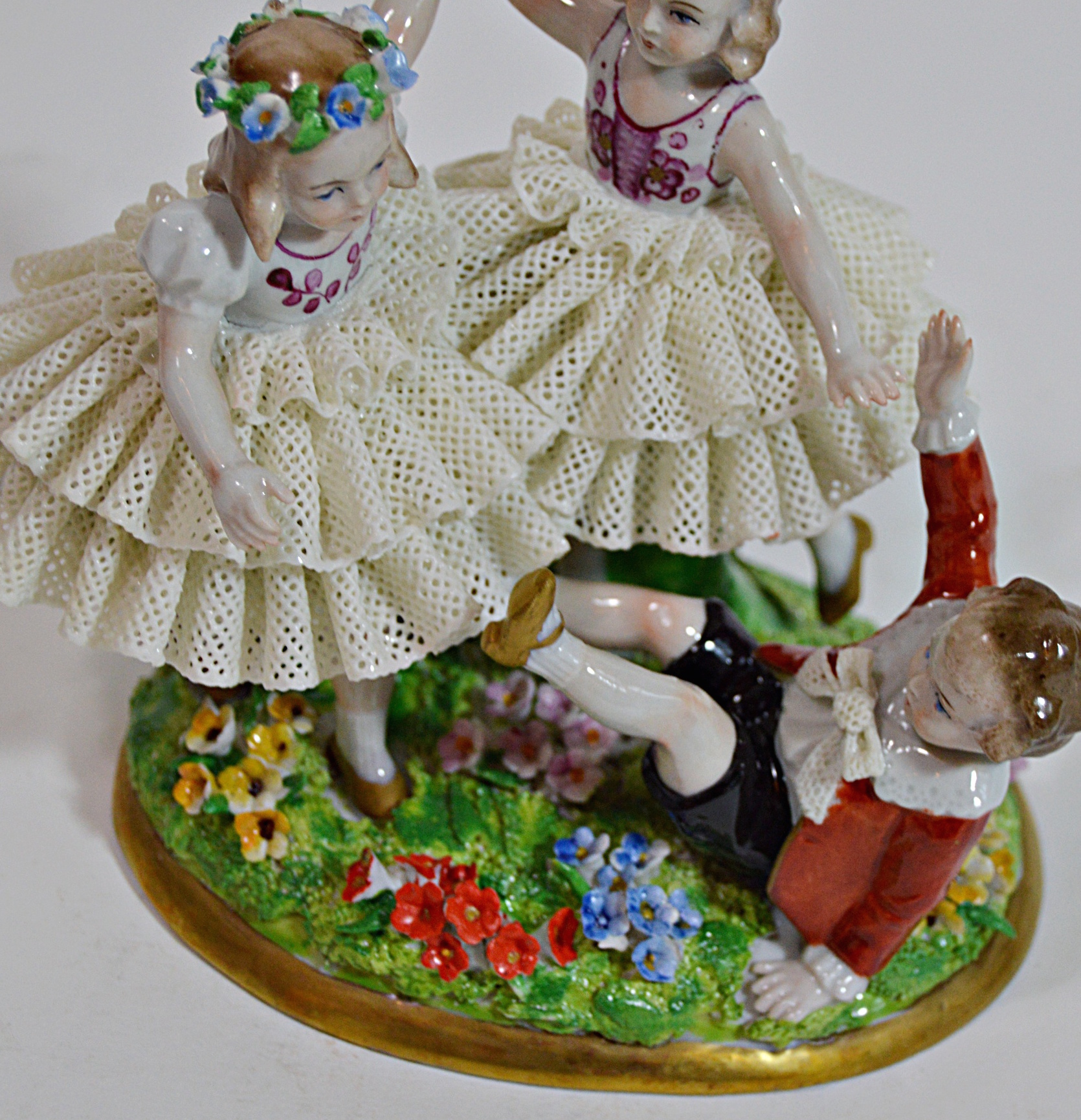 Antique Dresden Porcelain Figural Group