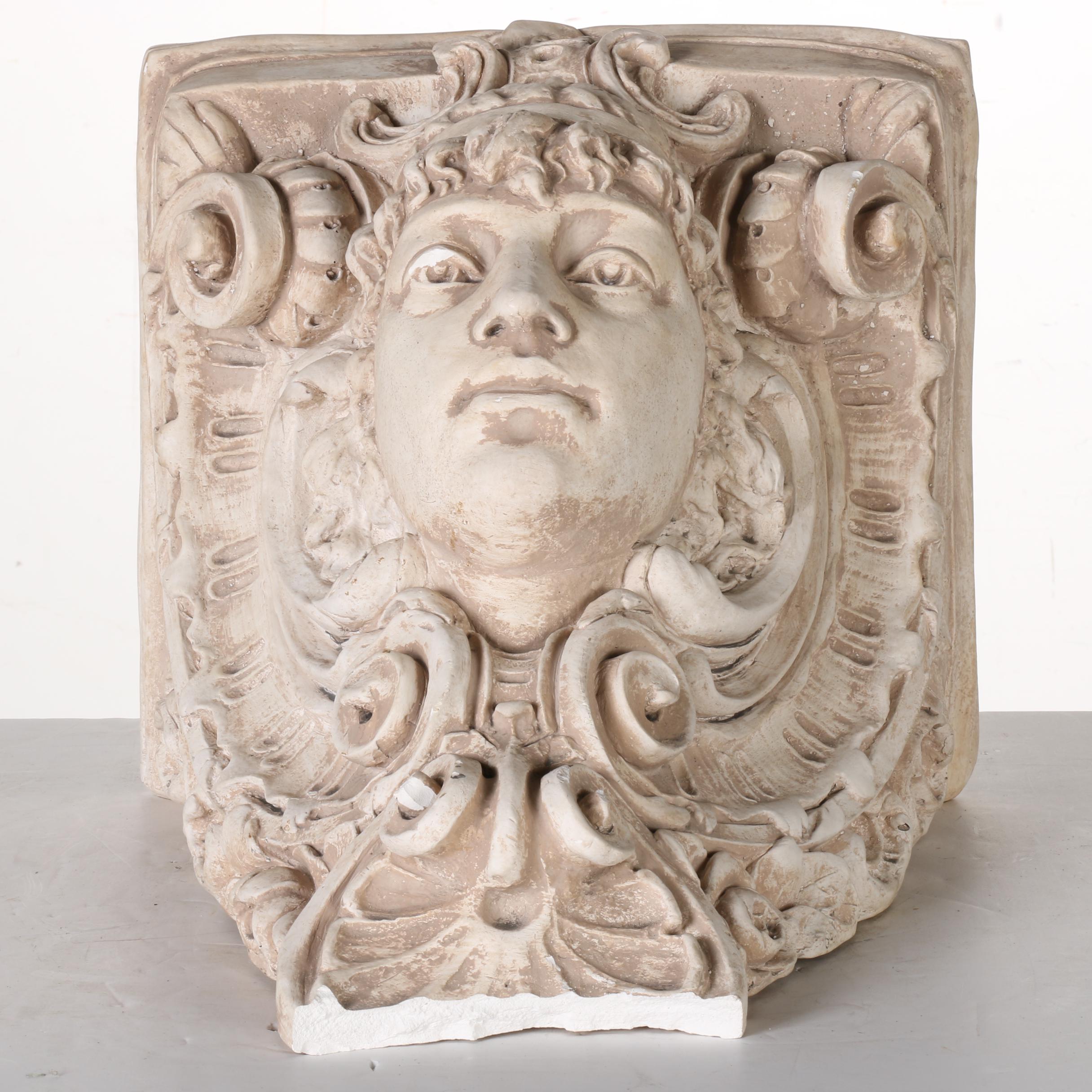 Sculptural Cast Plaster Corbel