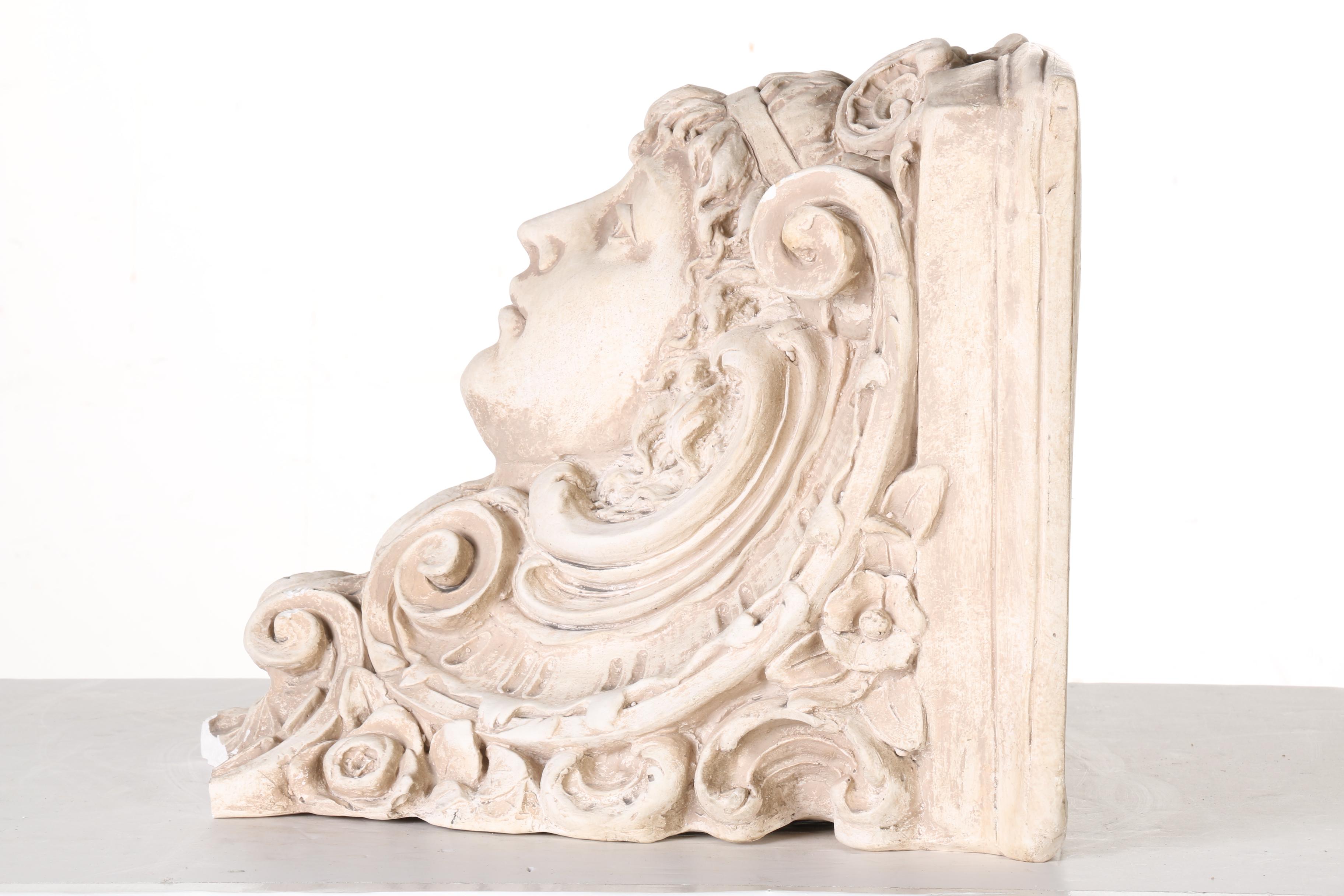 Sculptural Cast Plaster Corbel