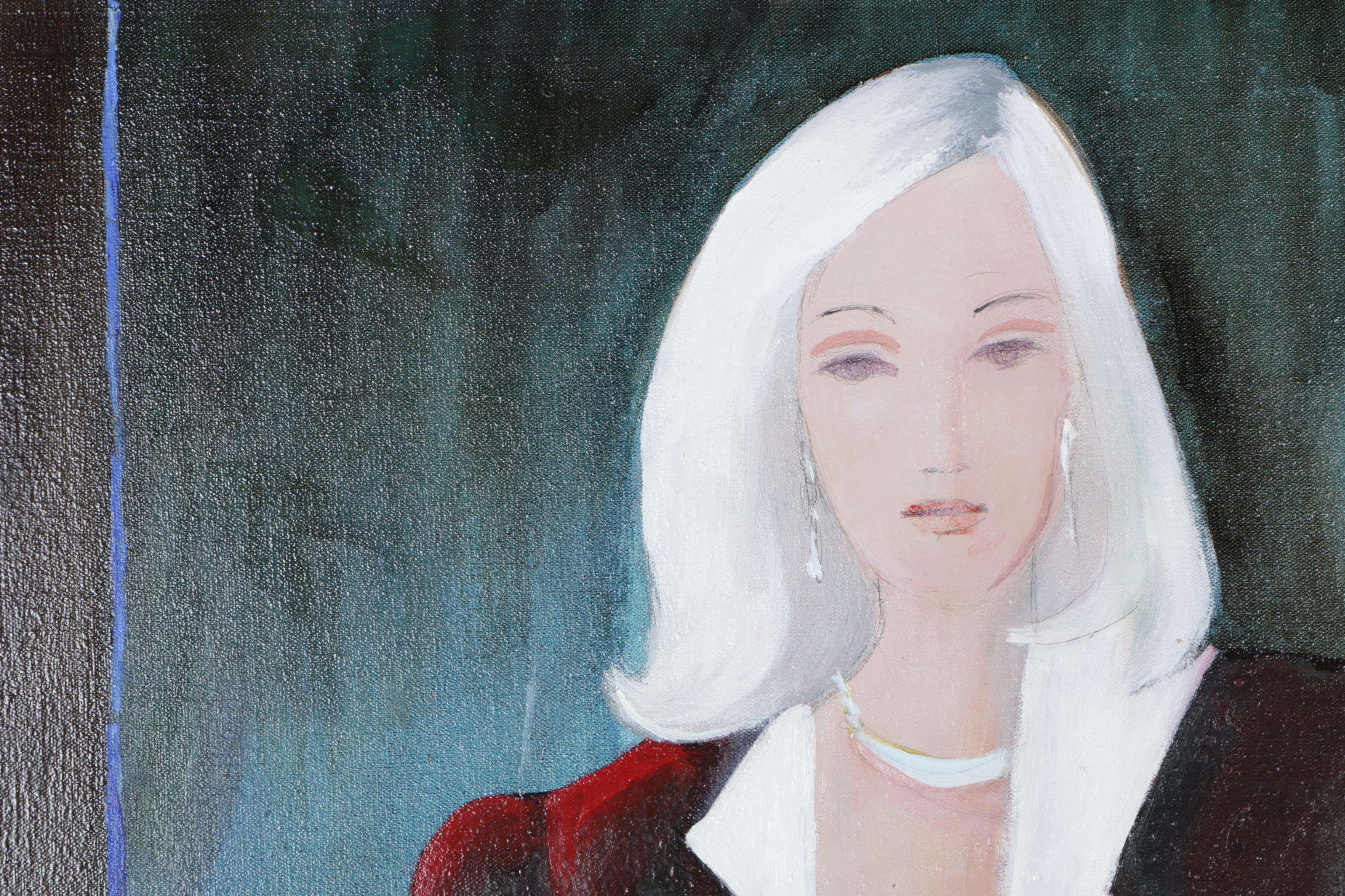 Signed Modernist Acrylic on Canvas by Alfred G. Huber