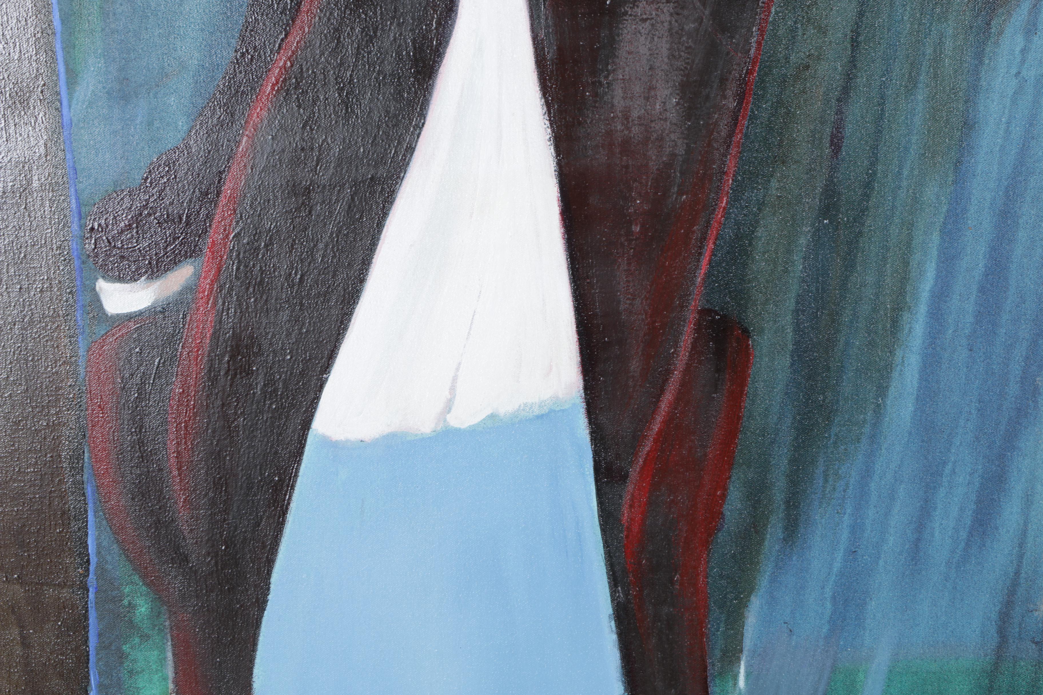 Signed Modernist Acrylic on Canvas by Alfred G. Huber