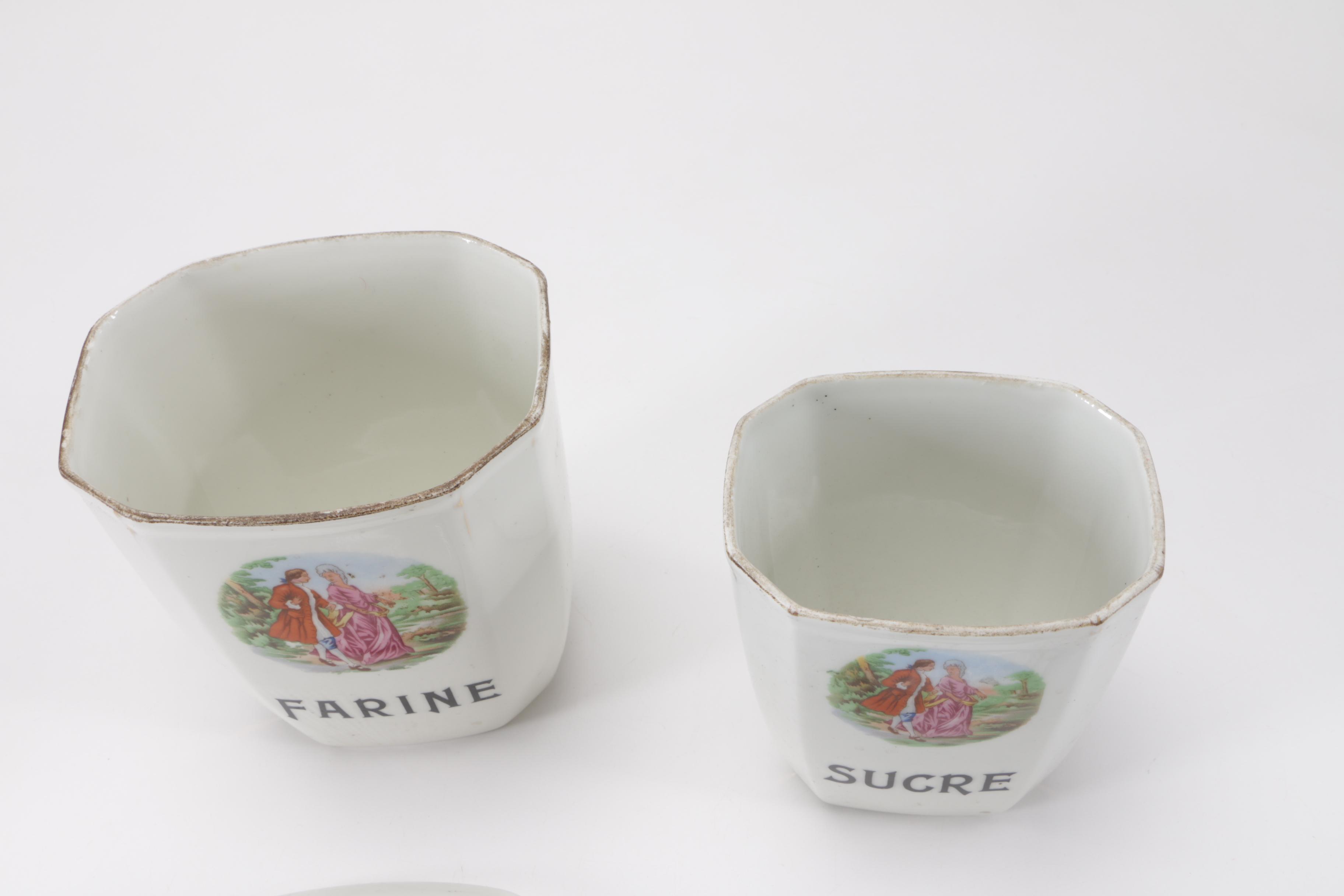 Vintage Limoges Porcelain Kitchen Canister Set