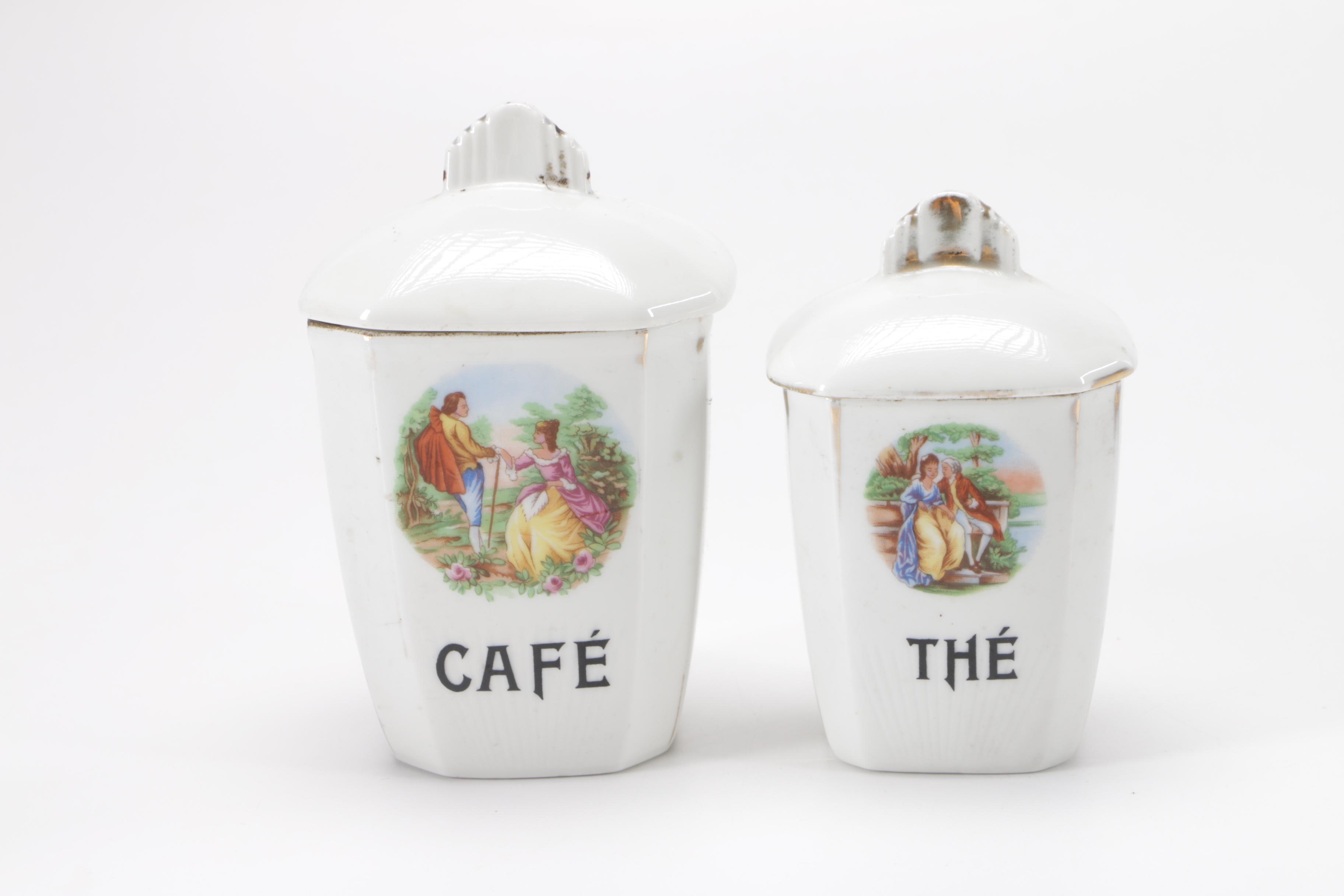 Vintage Limoges Porcelain Kitchen Canister Set
