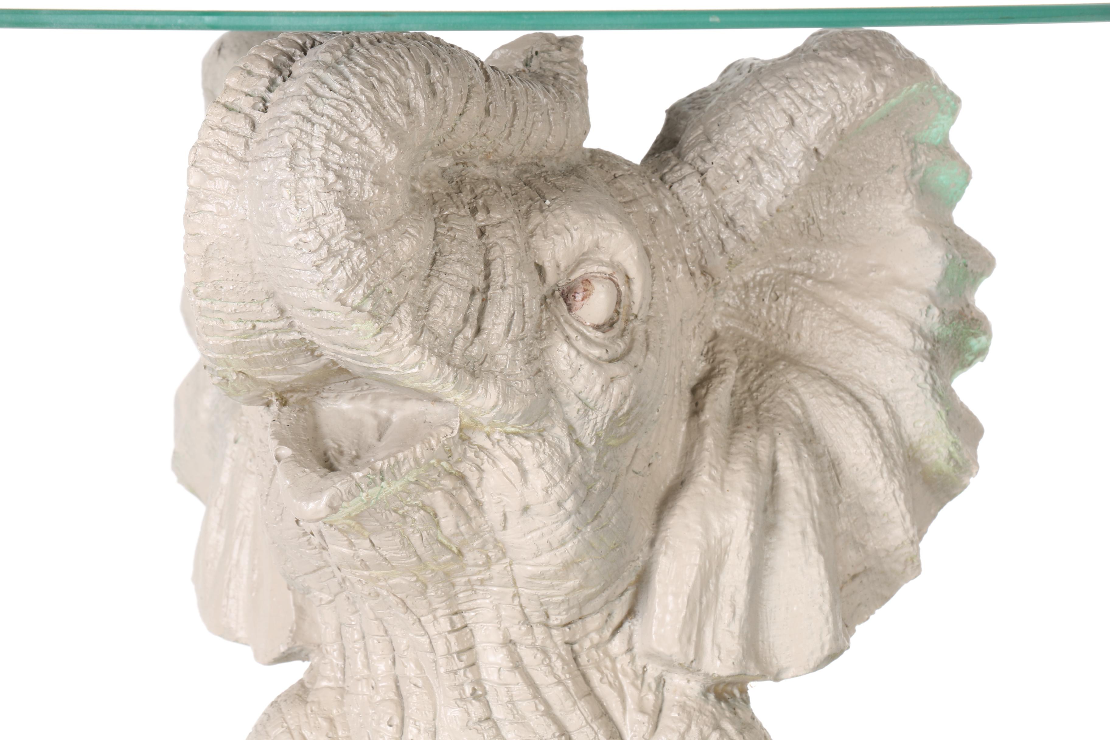 Elephant Side Table with Glass Top