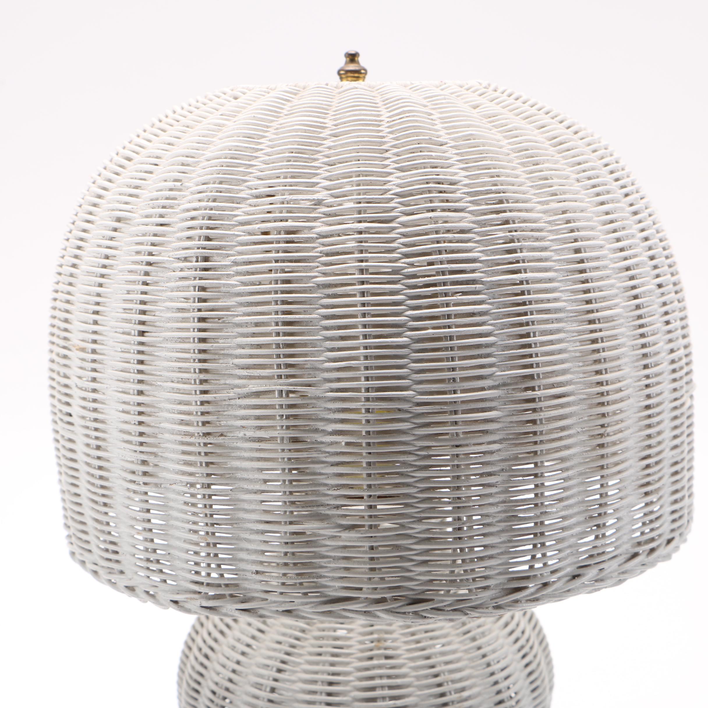 White Wicker Table Lamp