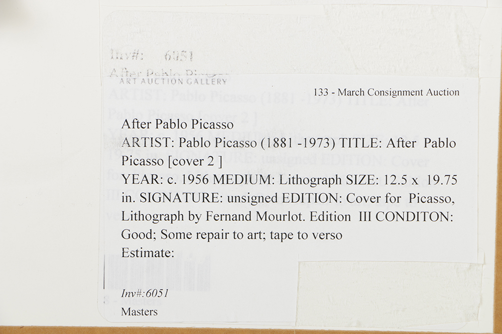 After Pablo Picasso Lithograph on Paper "Minotaur, Drinker, and Woman"