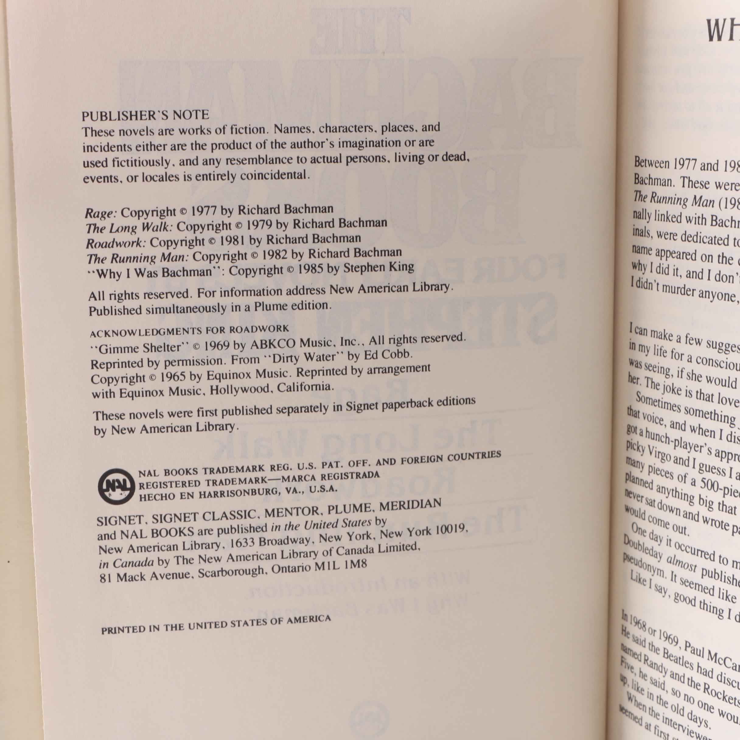 Stephen King Books With First Edition of "The Regulators"