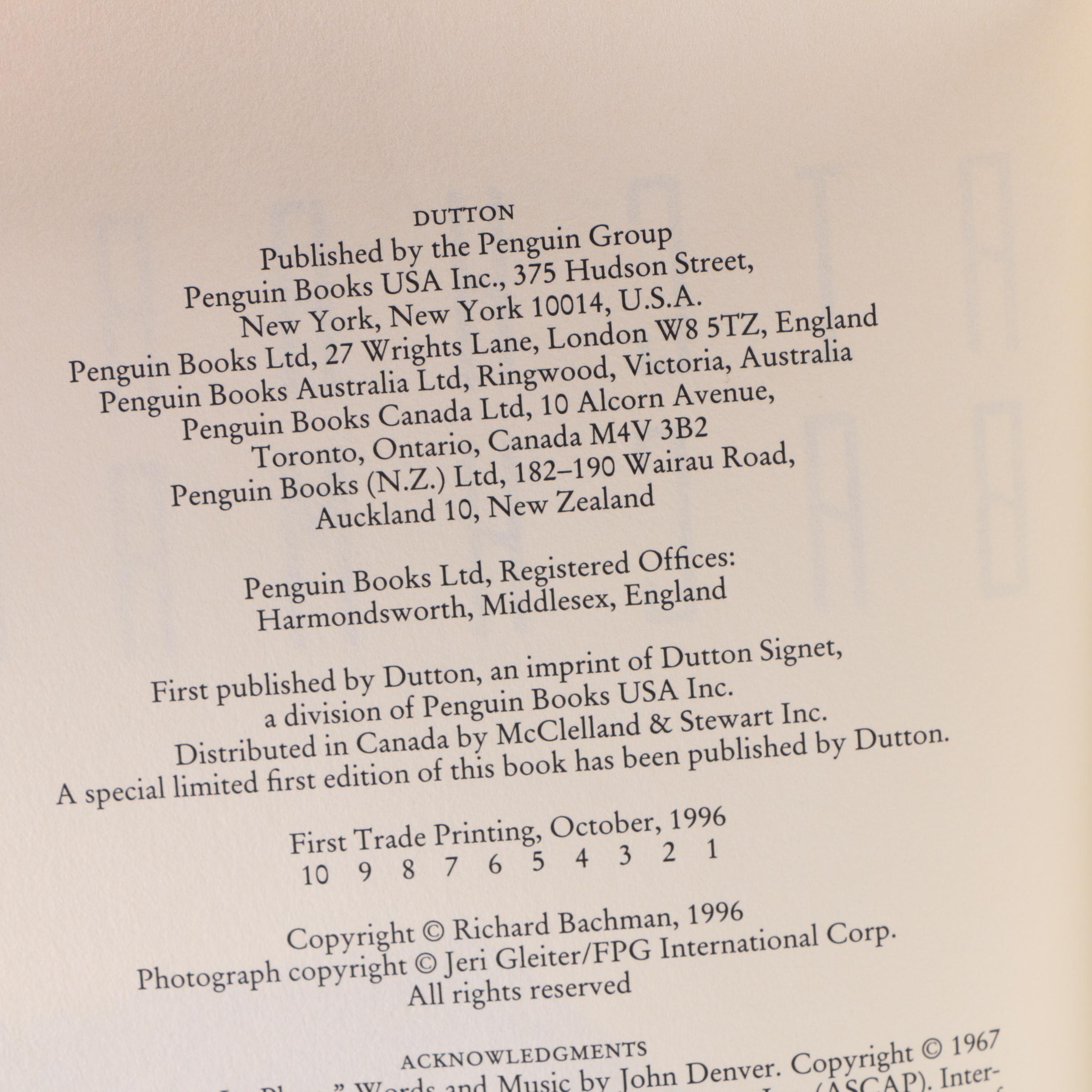 Stephen King Books With First Edition of "The Regulators"