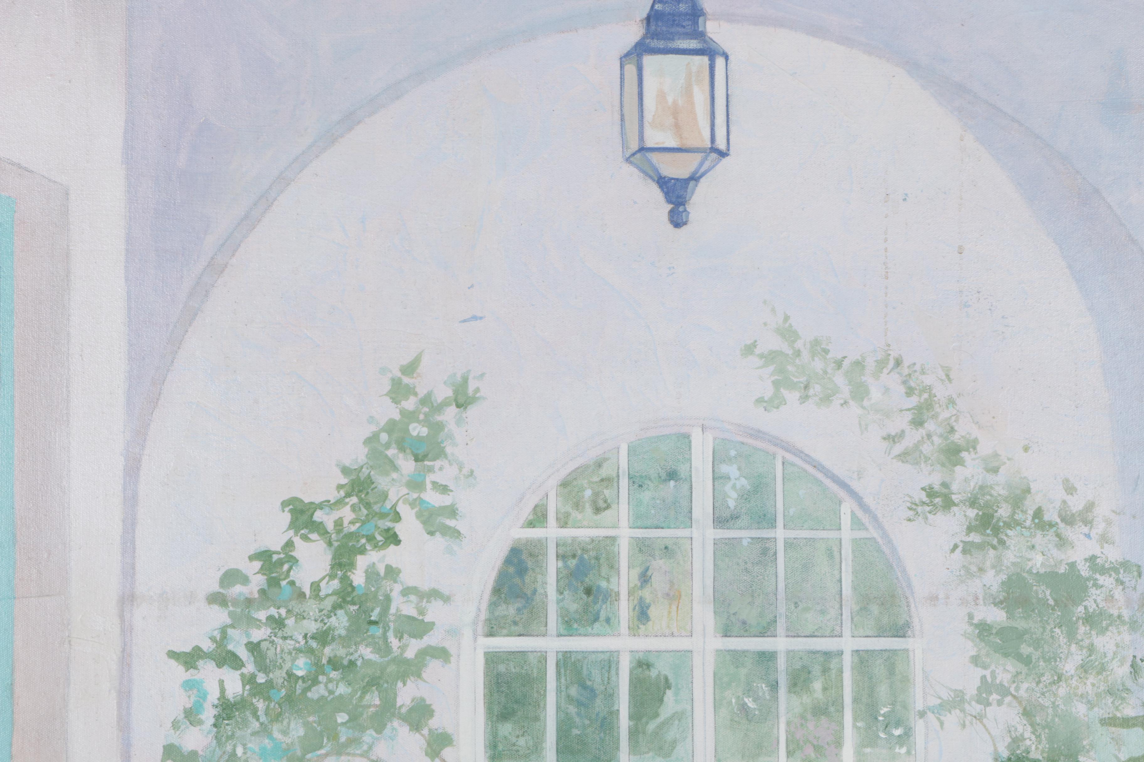 William Benecke Oil on Canvas "The Conservatory"