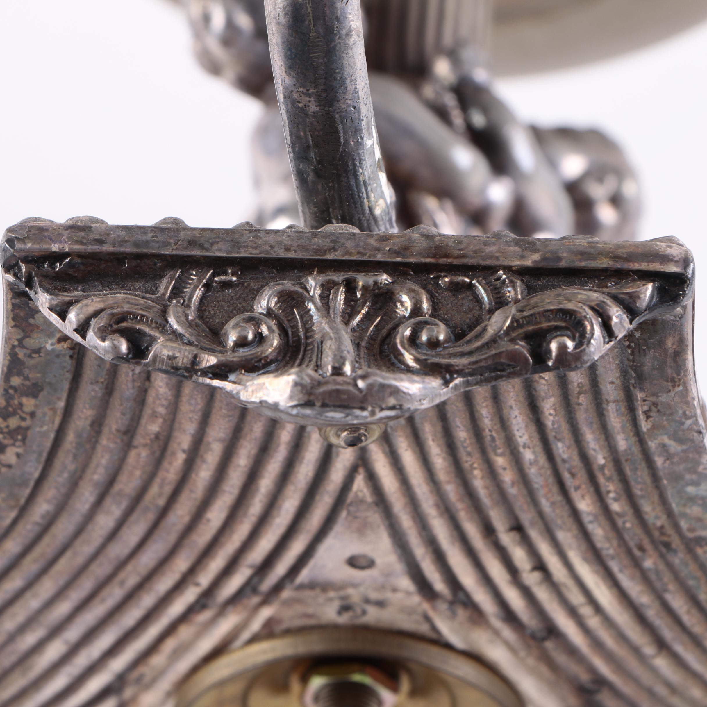 Neoclassical Style Silver Plated Epergne With Putti