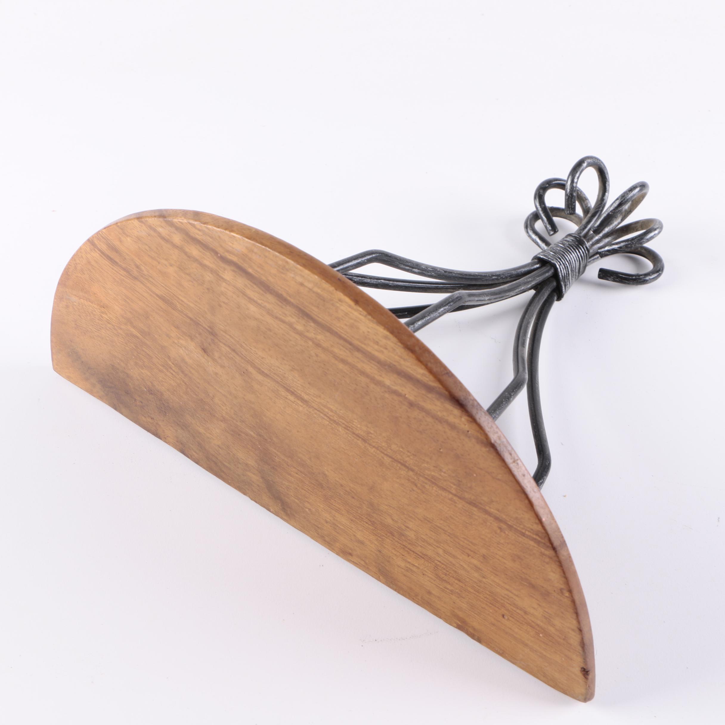 Pair of Wrought Iron and Wood Wall Brackets