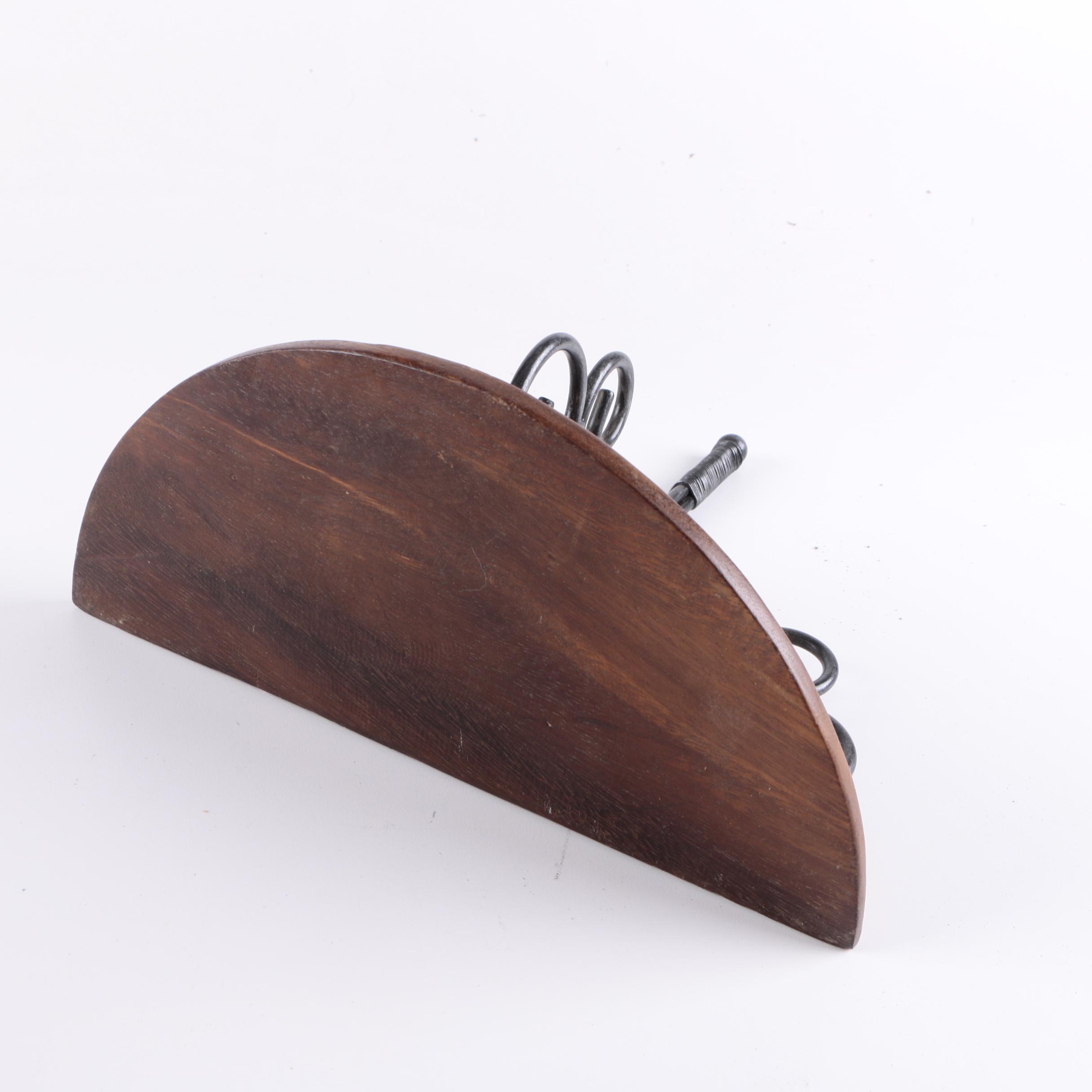 Pair of Wrought Iron and Wood Wall Brackets