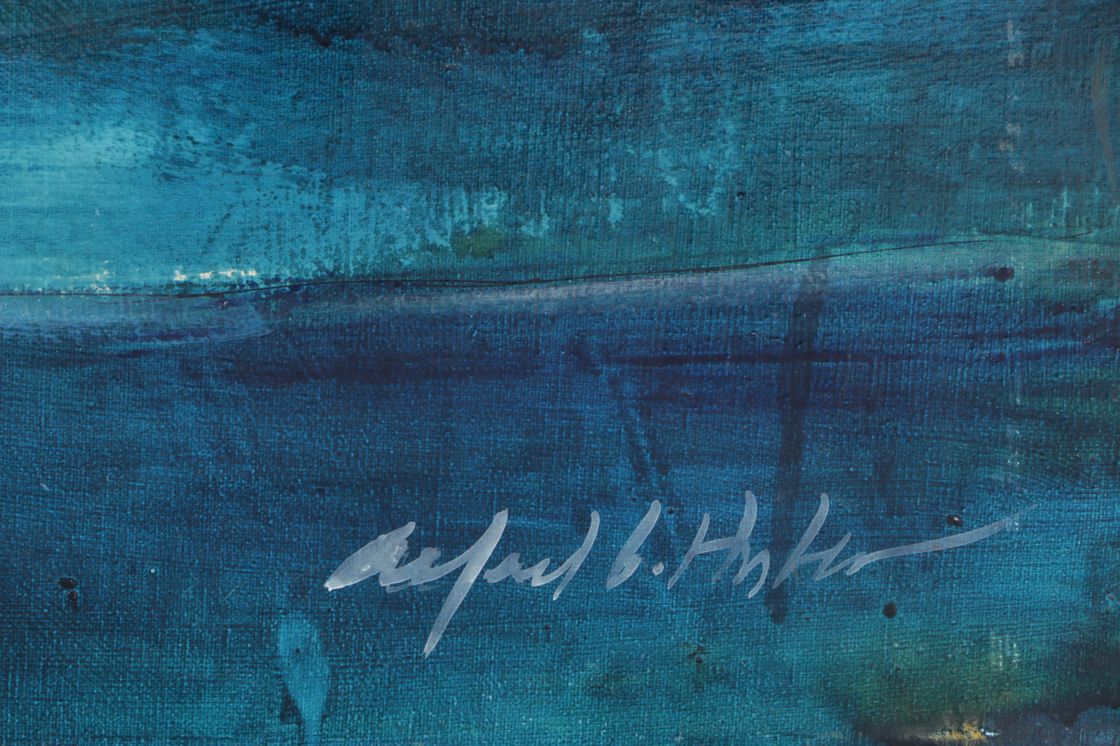 Alfred Huber "Lady in Red" Oil Painting on Canvas