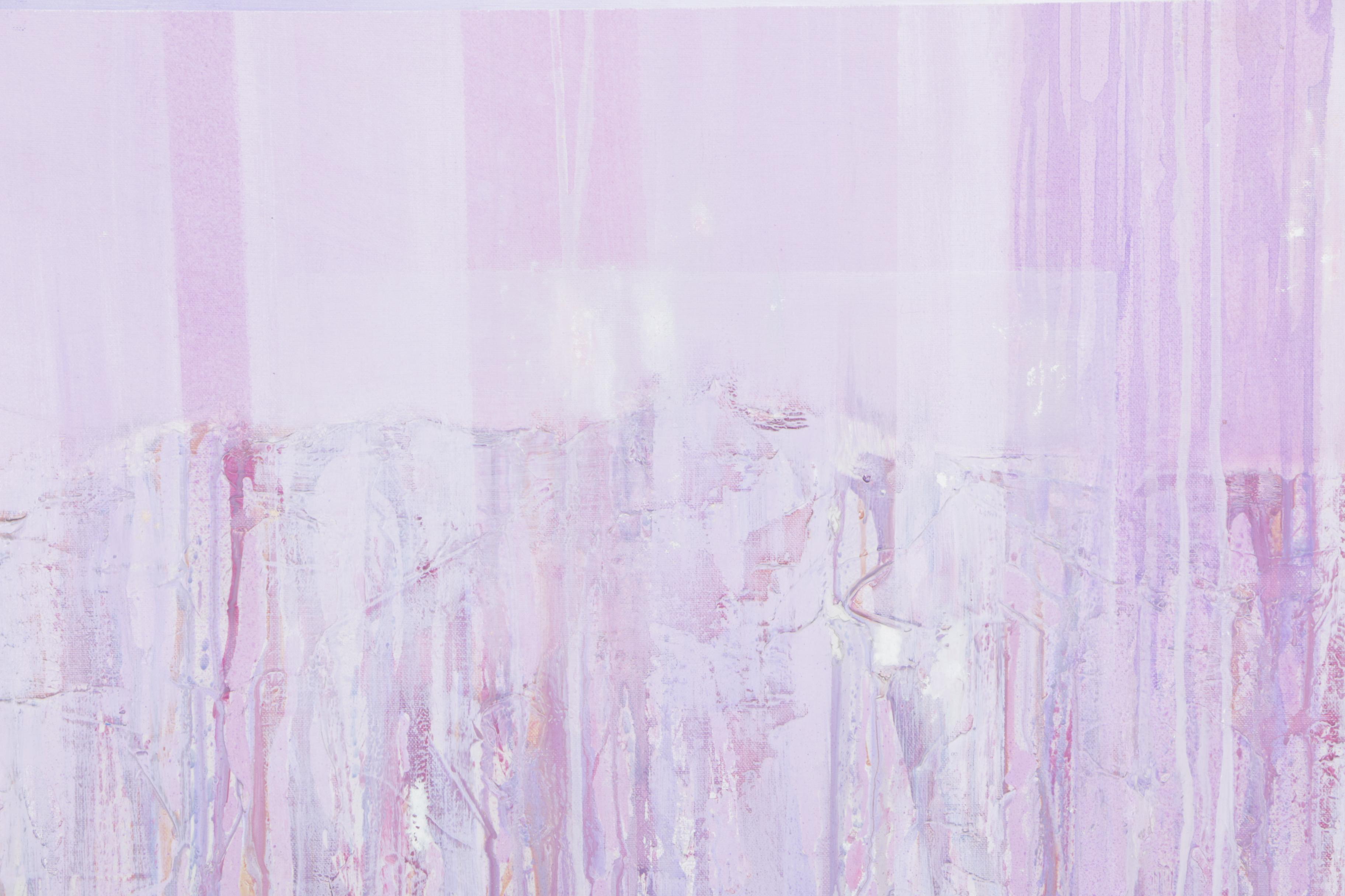 Purple Oil Abstract Painting on Canvas Board