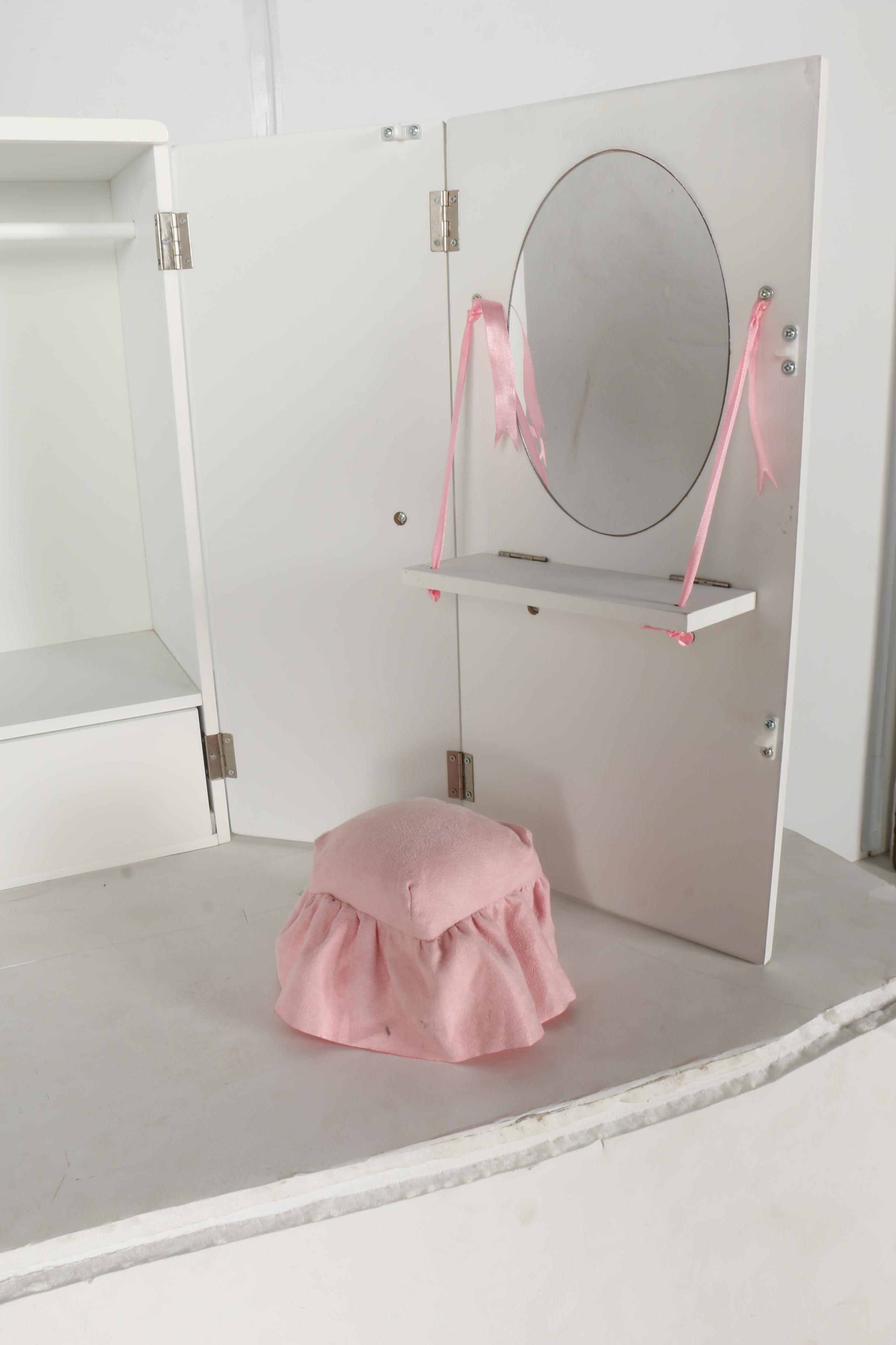 Bisque Doll with Cabinet