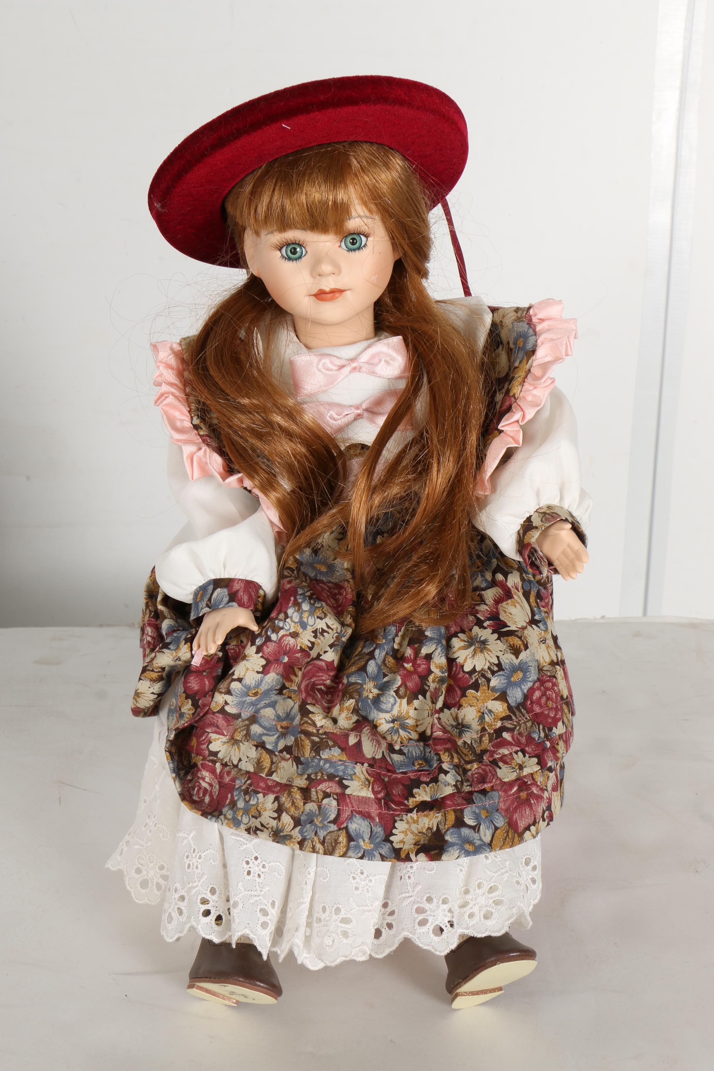 Bisque Doll with Cabinet