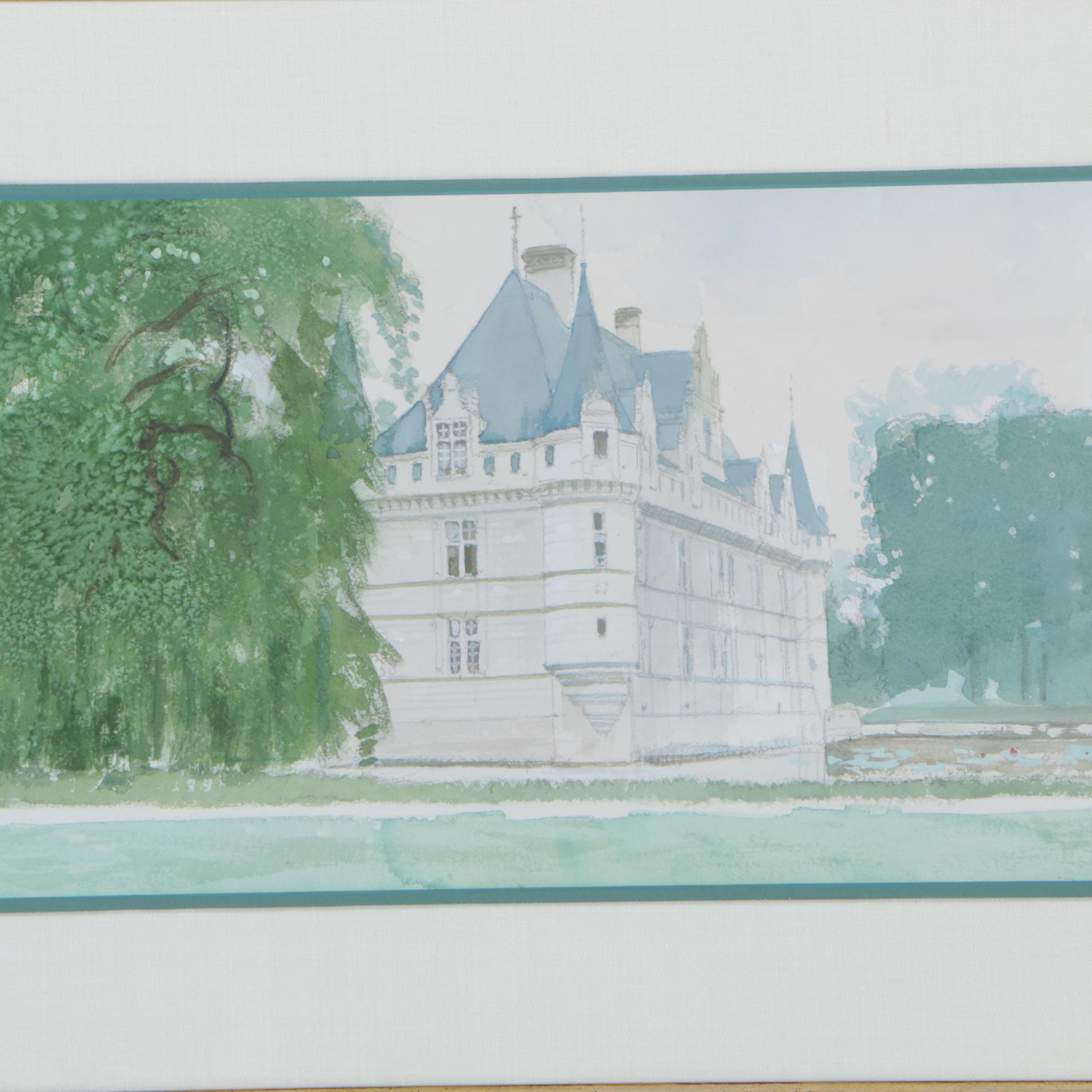 William Benecke "Manor House" Watercolor on Arches Paper