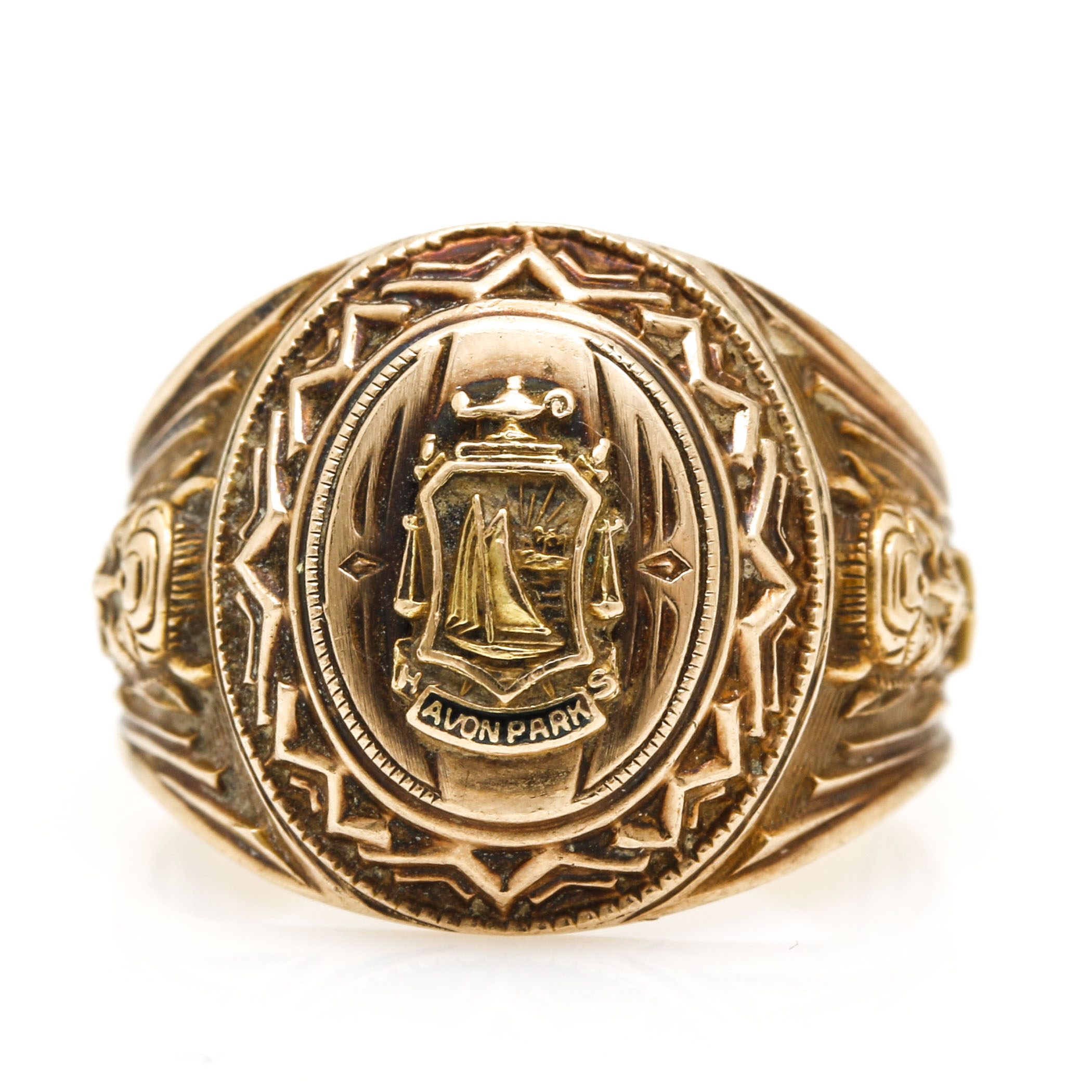 10K Yellow Gold Commemorative Ring