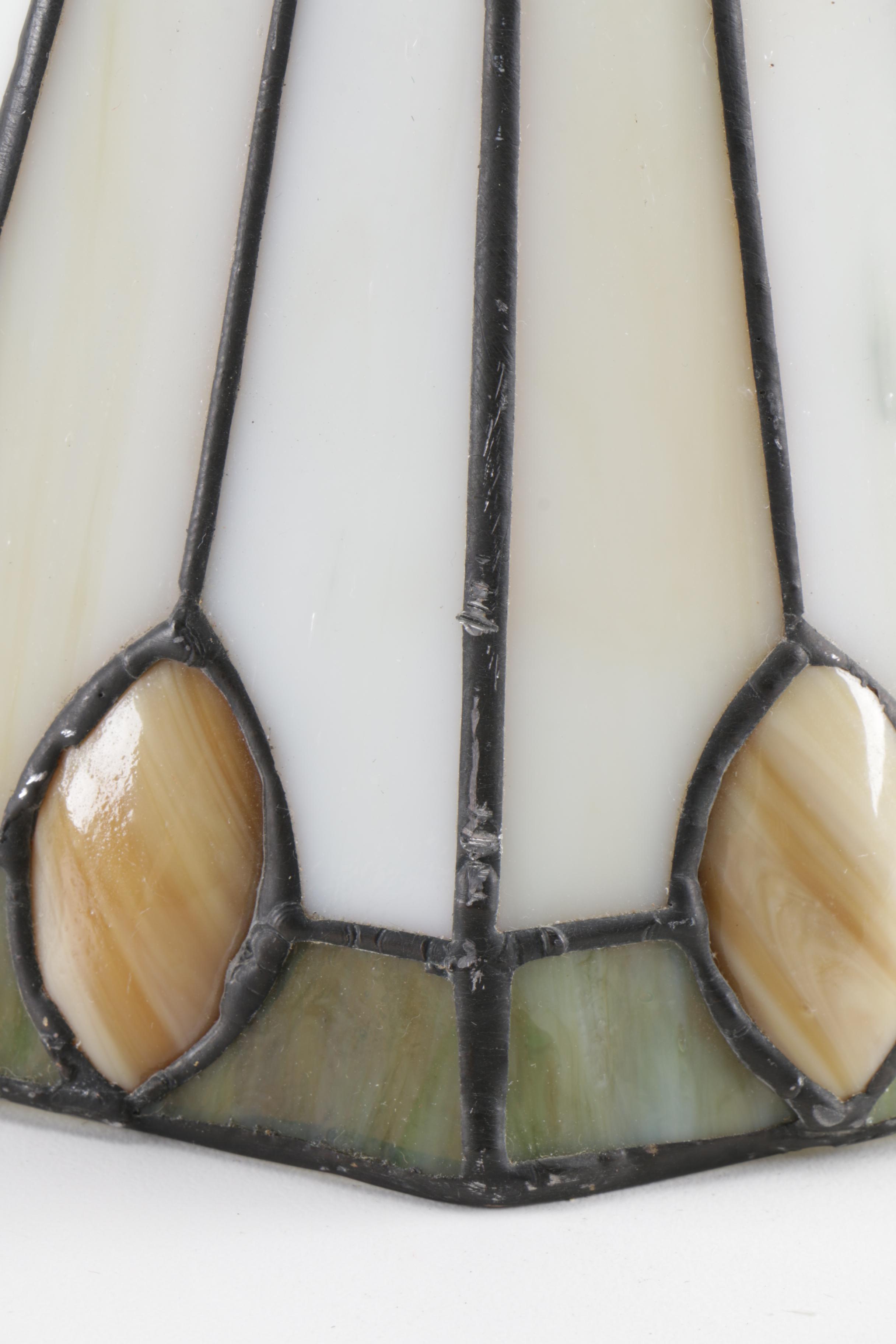 Black and White Glass and Brass Tone lamp