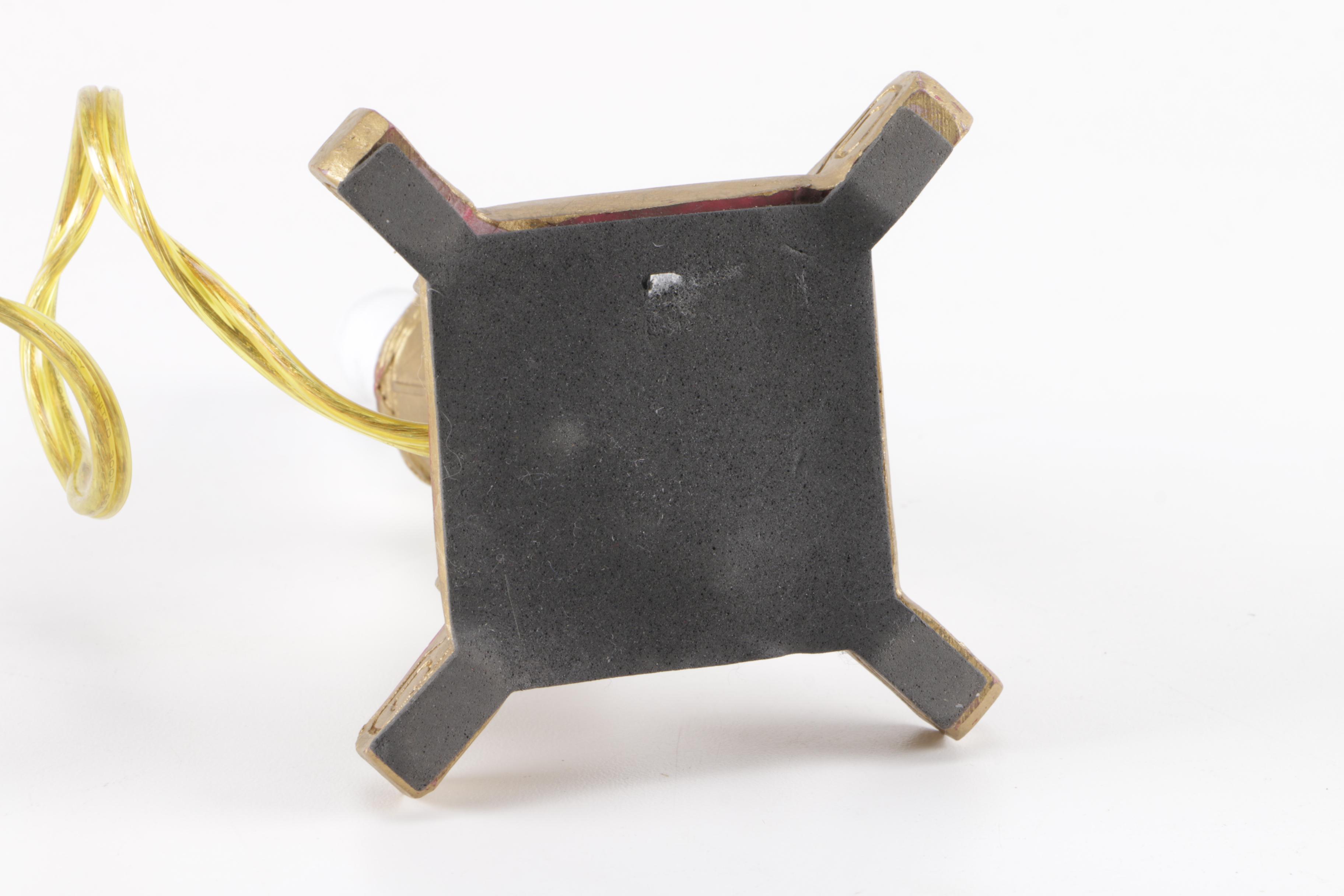 Black and White Glass and Brass Tone lamp