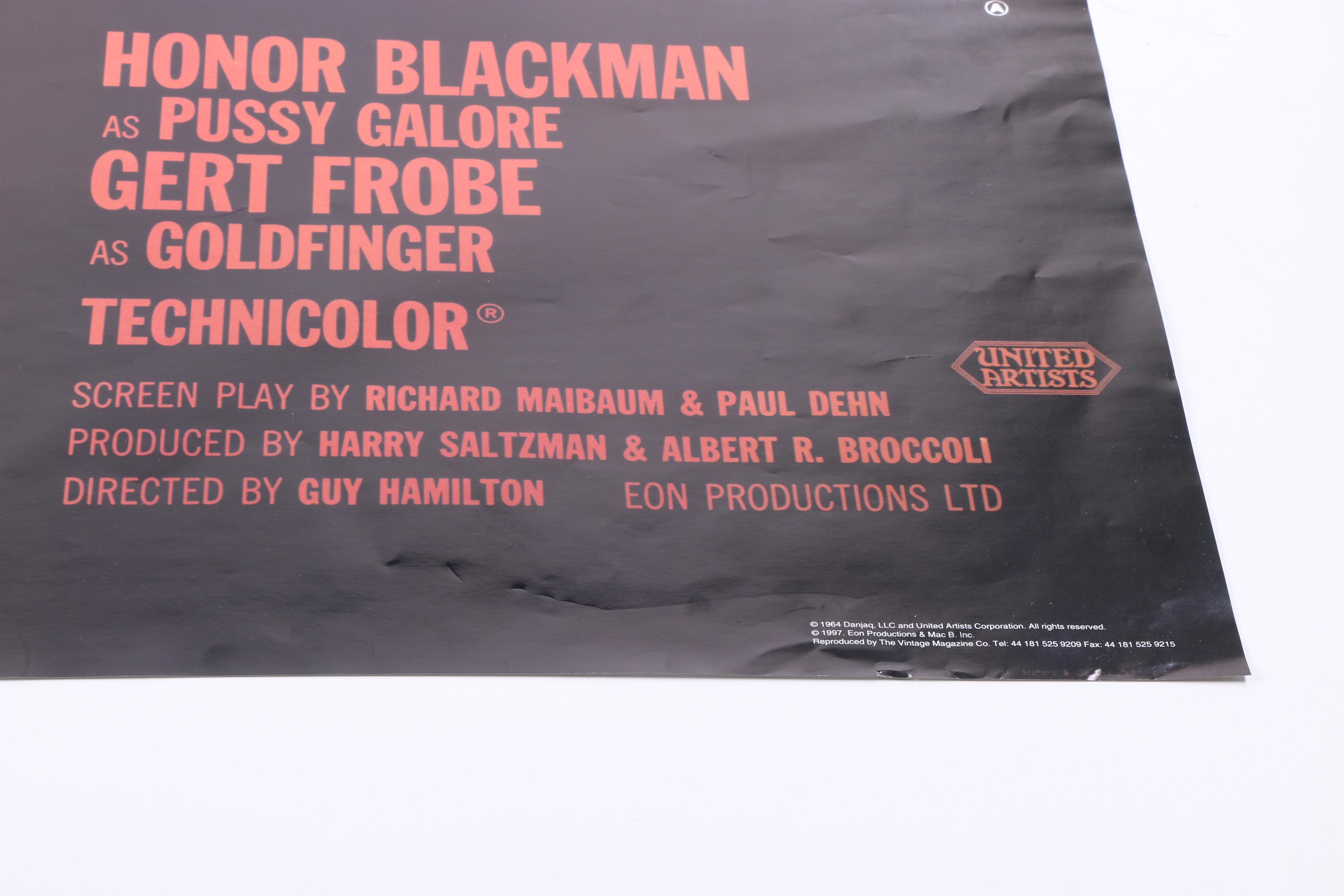 James Bond "Goldfinger" 1997 Reproduction Film Poster After Robert Brownjohn