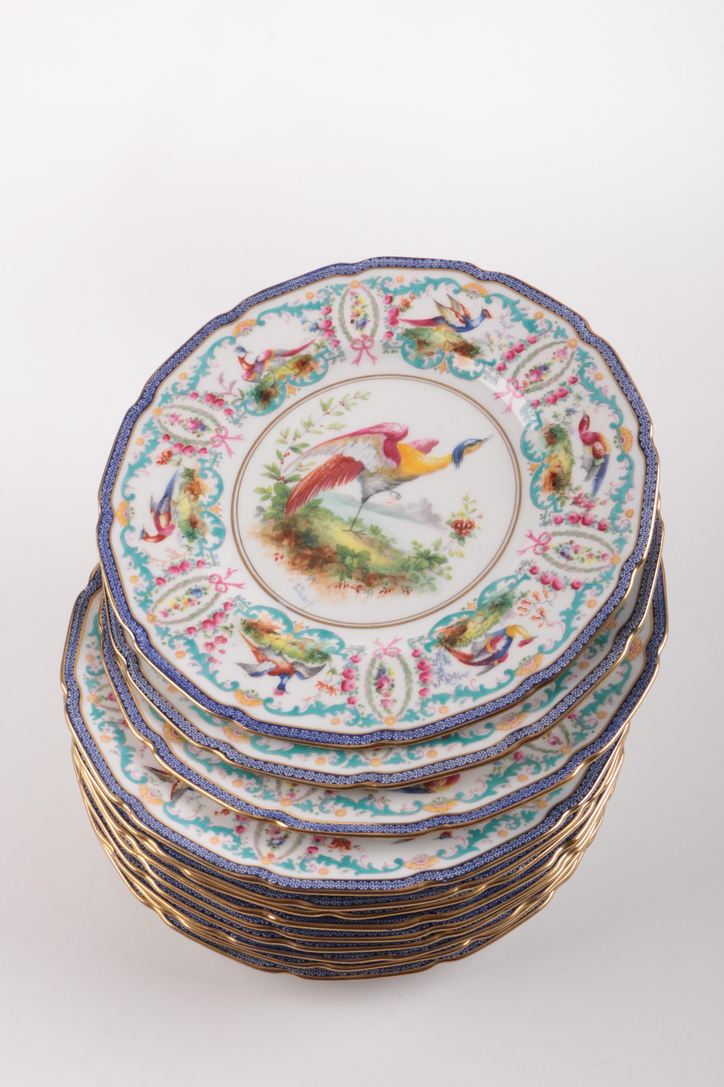 Royal Doulton Porcelain Hand-Painted Bird Plates Signed E.Percy