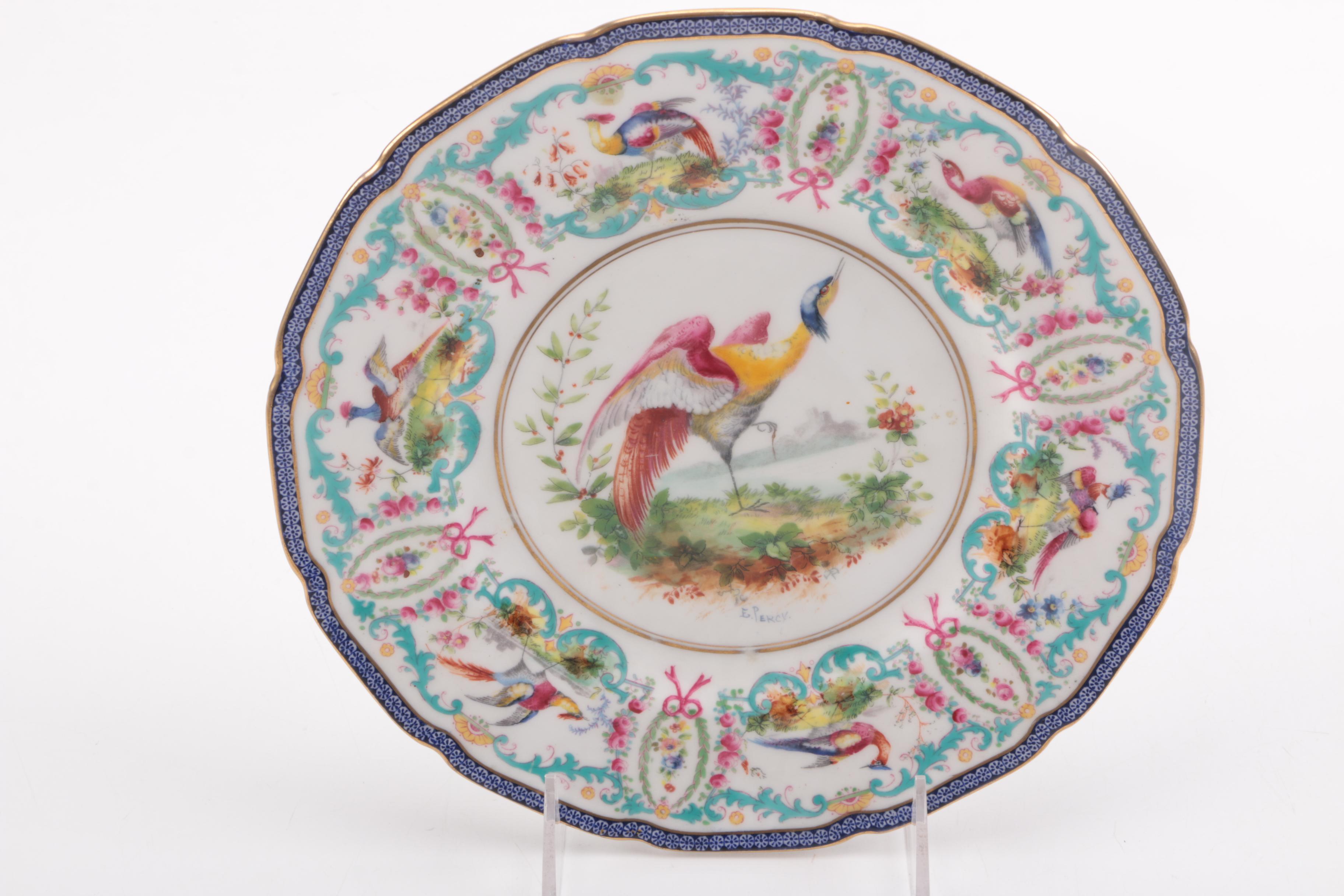 Royal Doulton Porcelain Hand-Painted Bird Plates Signed E.Percy