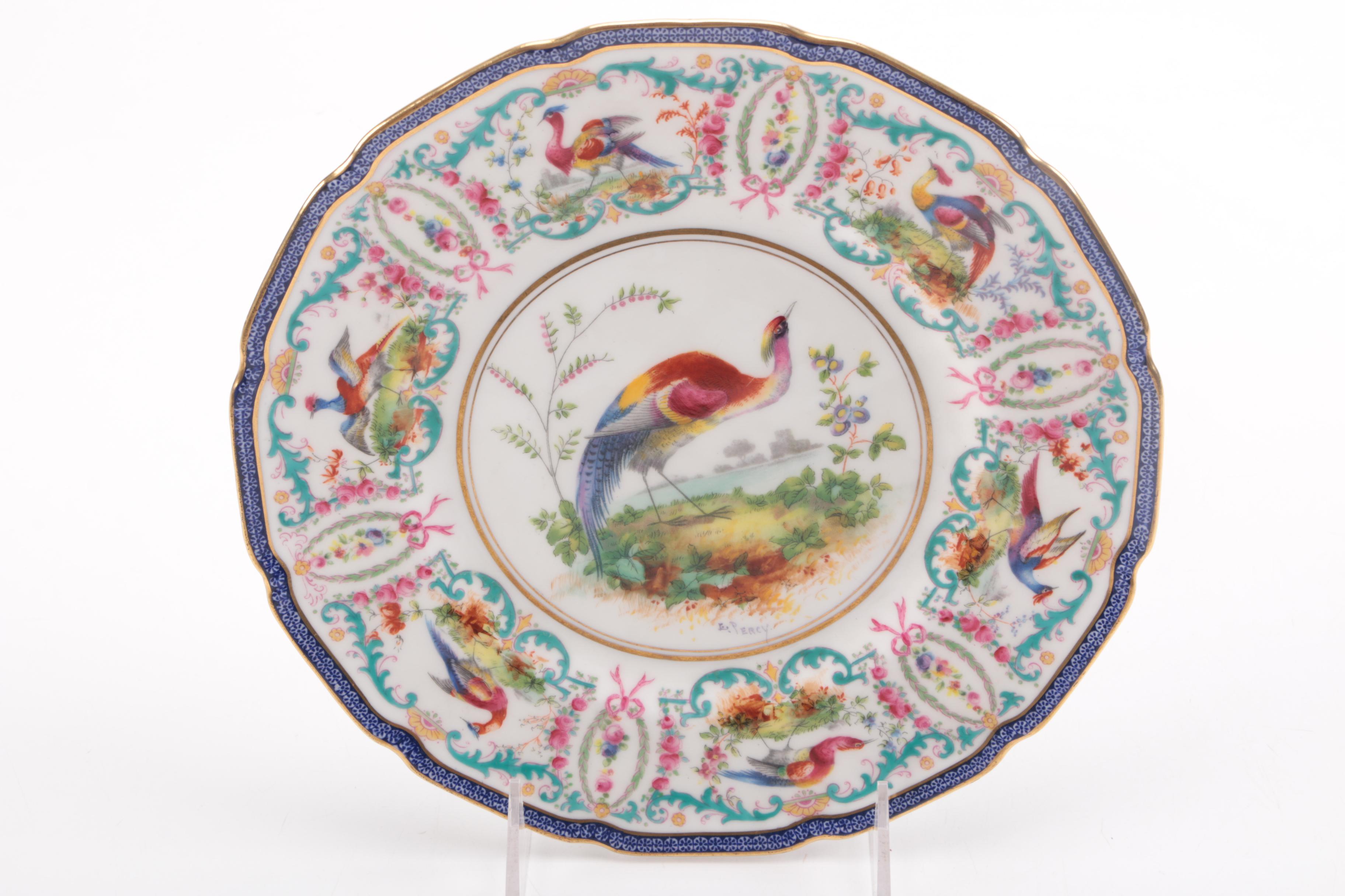 Royal Doulton Porcelain Hand-Painted Bird Plates Signed E.Percy