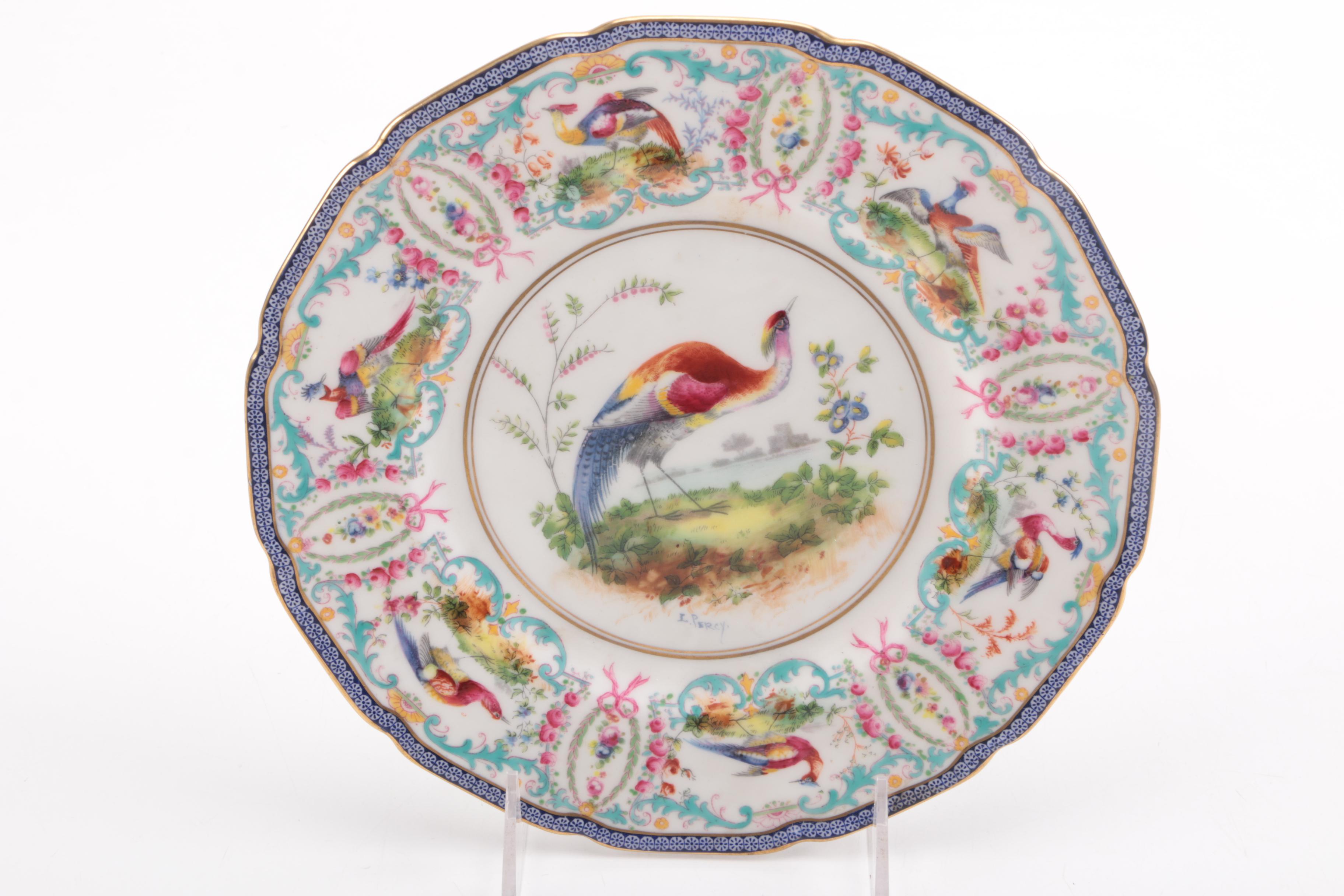 Royal Doulton Porcelain Hand-Painted Bird Plates Signed E.Percy