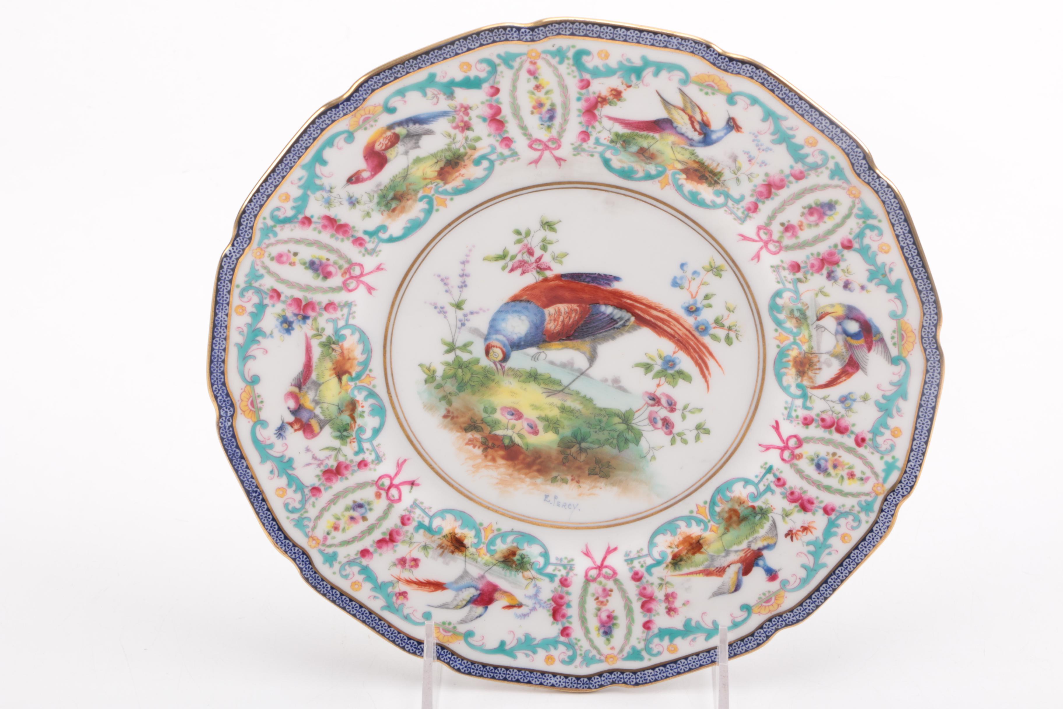 Royal Doulton Porcelain Hand-Painted Bird Plates Signed E.Percy