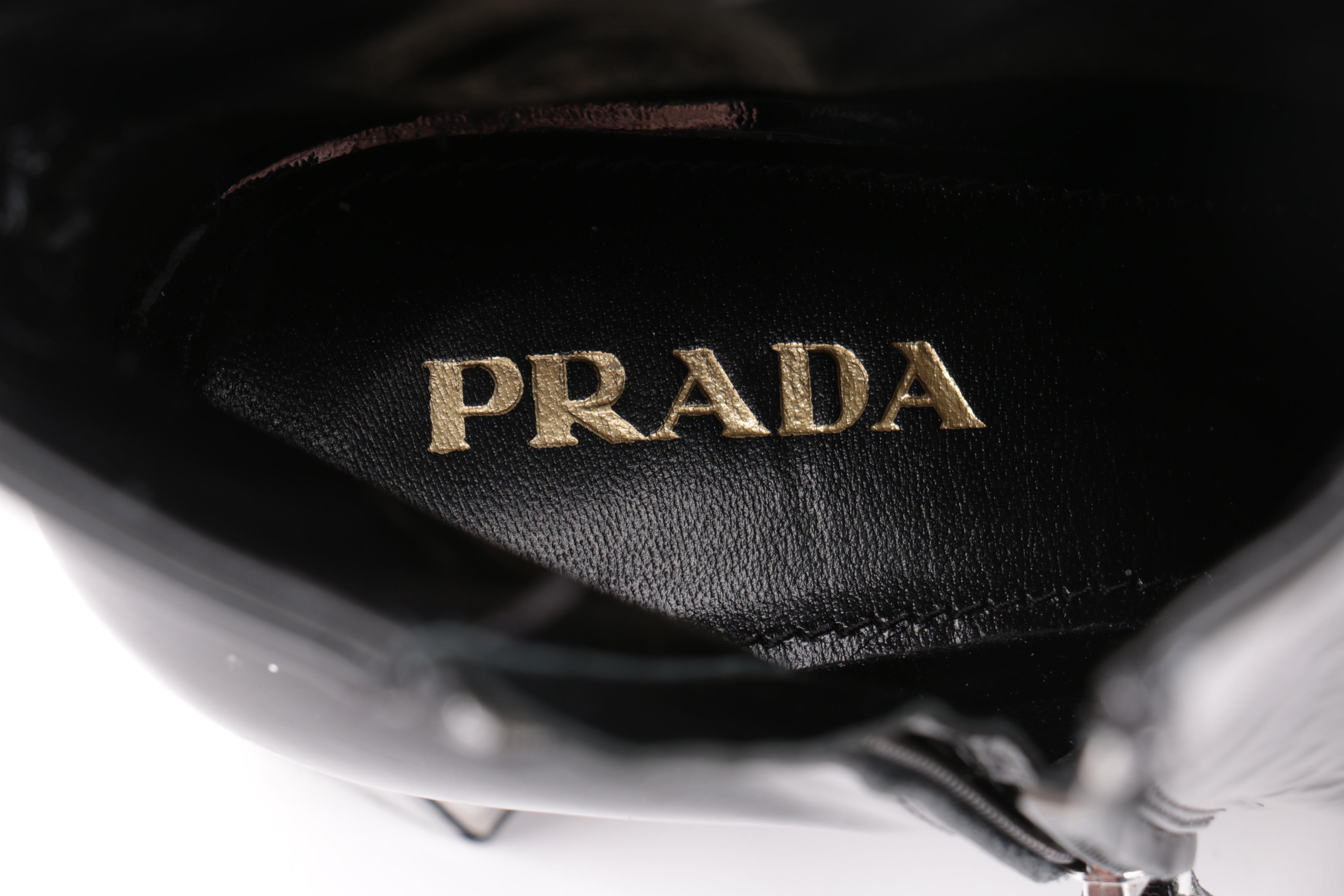 Prada Black Patent Leather Boots
