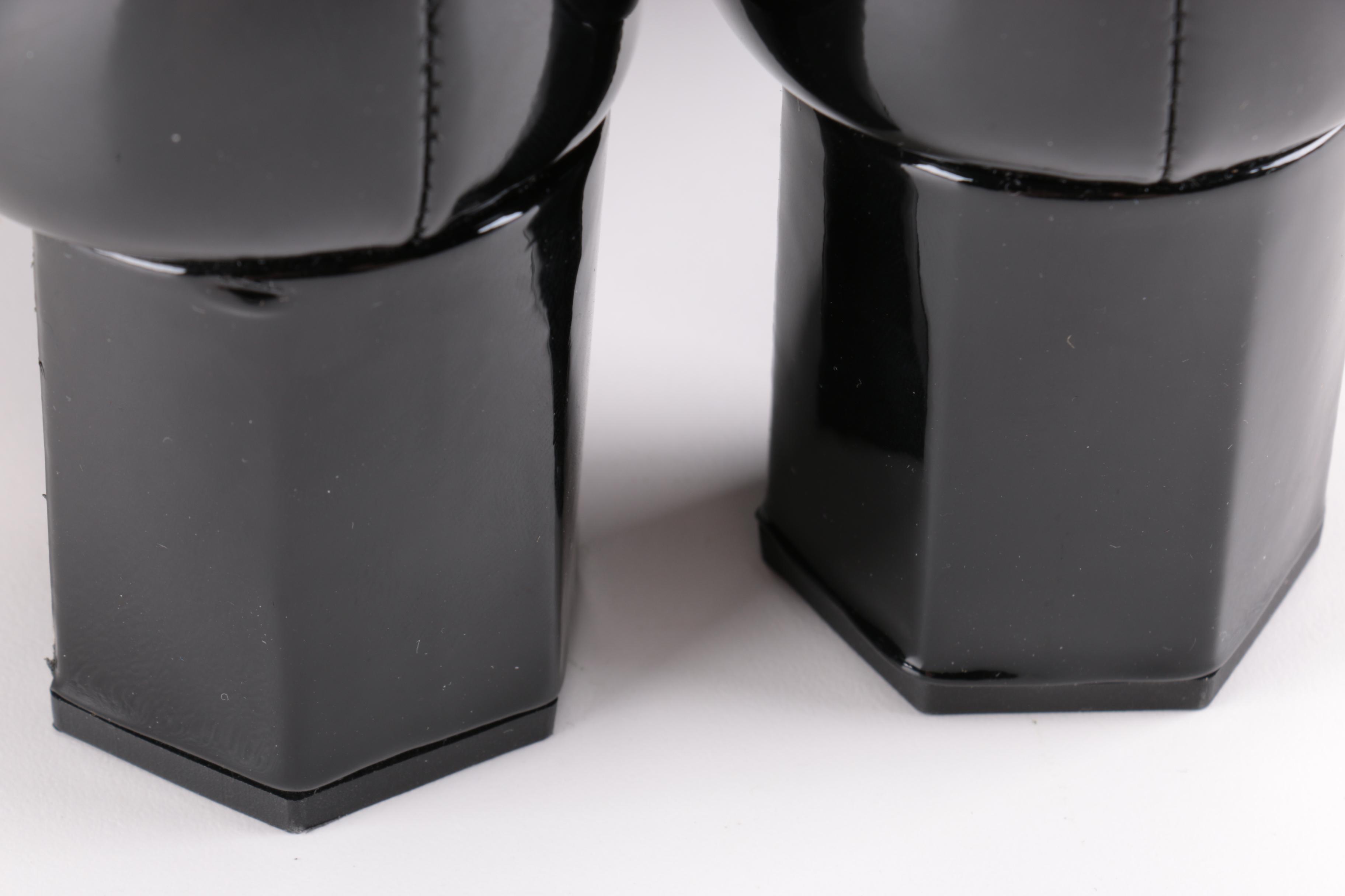 Prada Black Patent Leather Boots