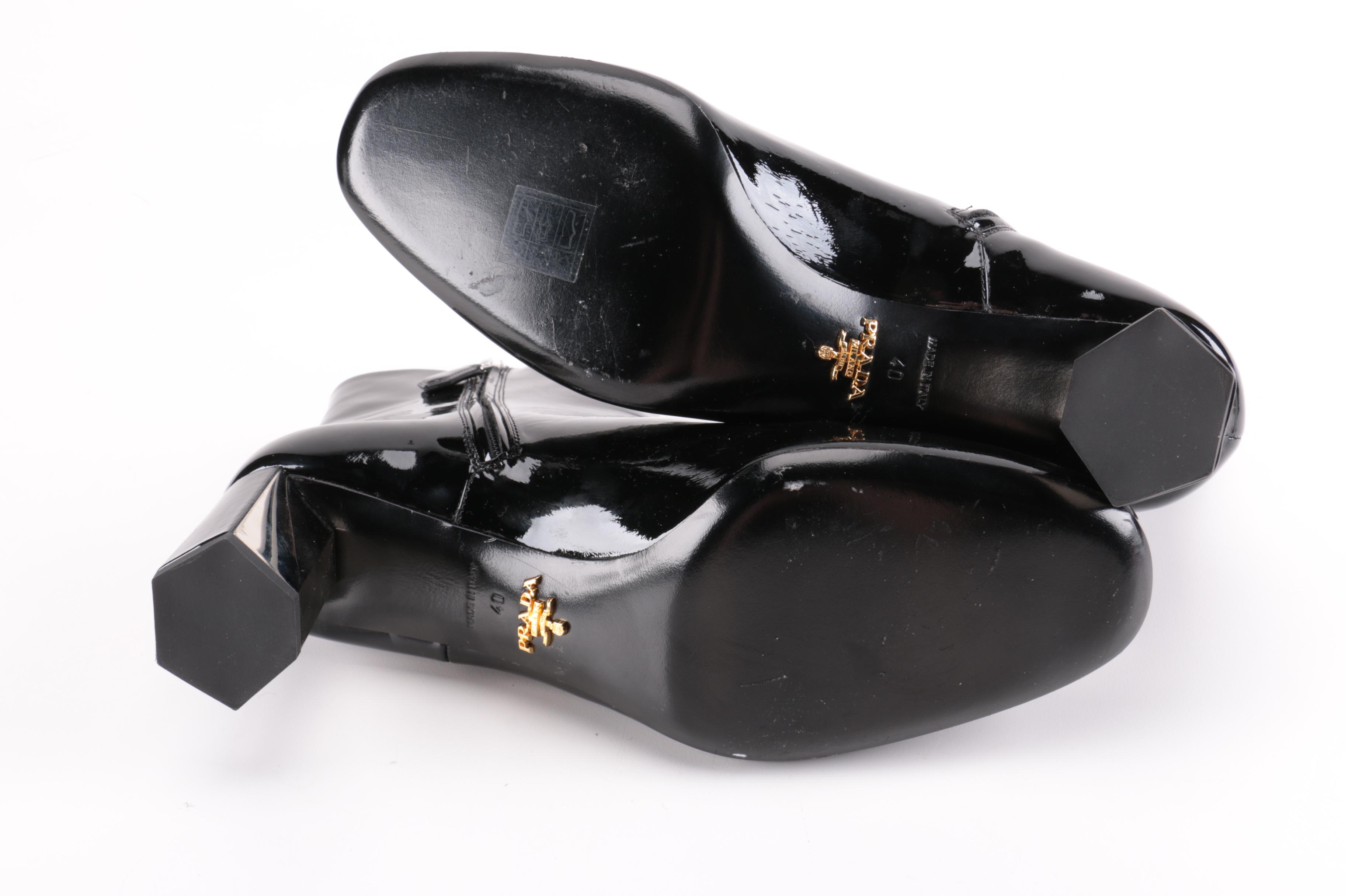 Prada Black Patent Leather Boots