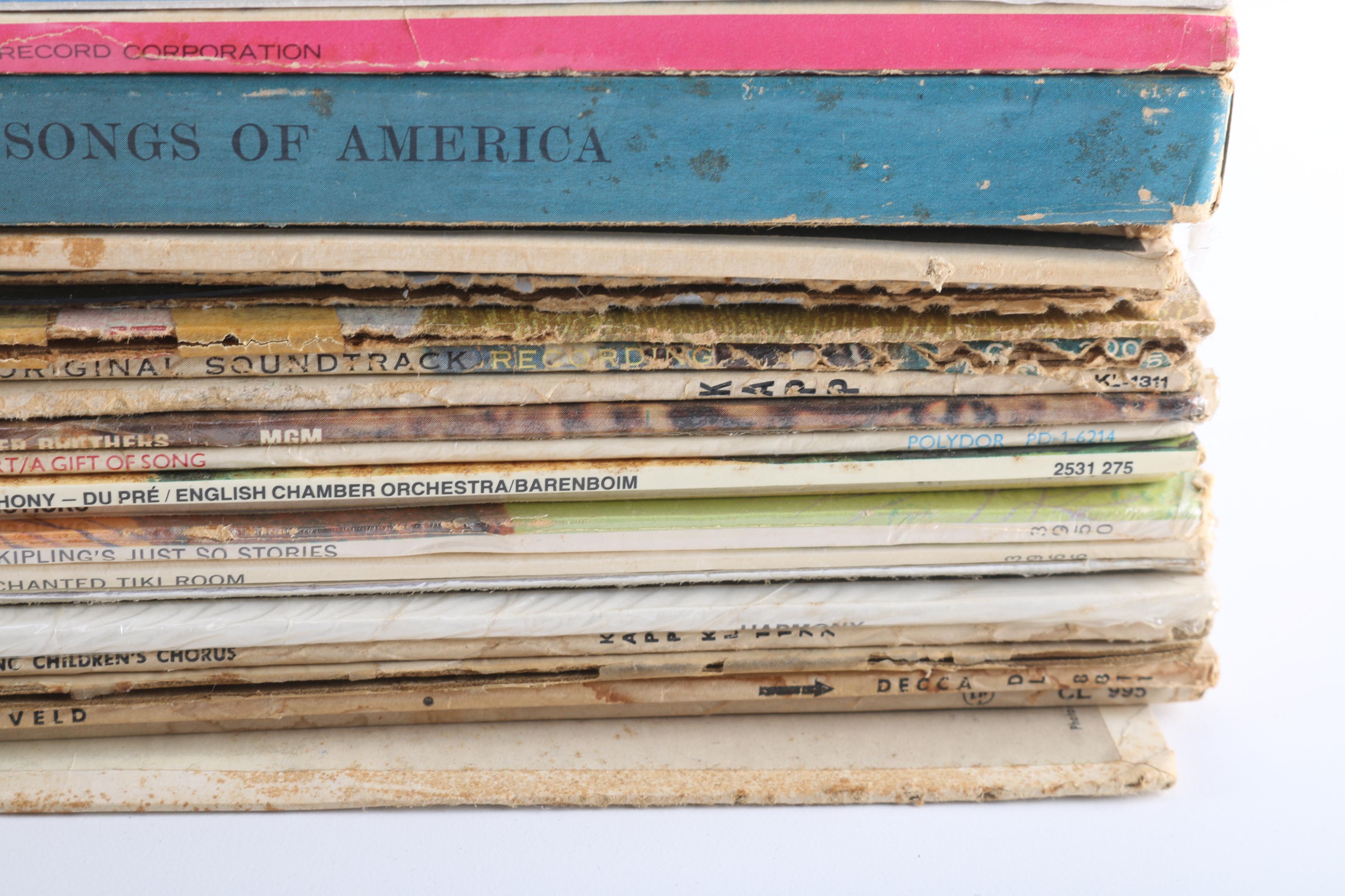 Vintage Records and Storage Box