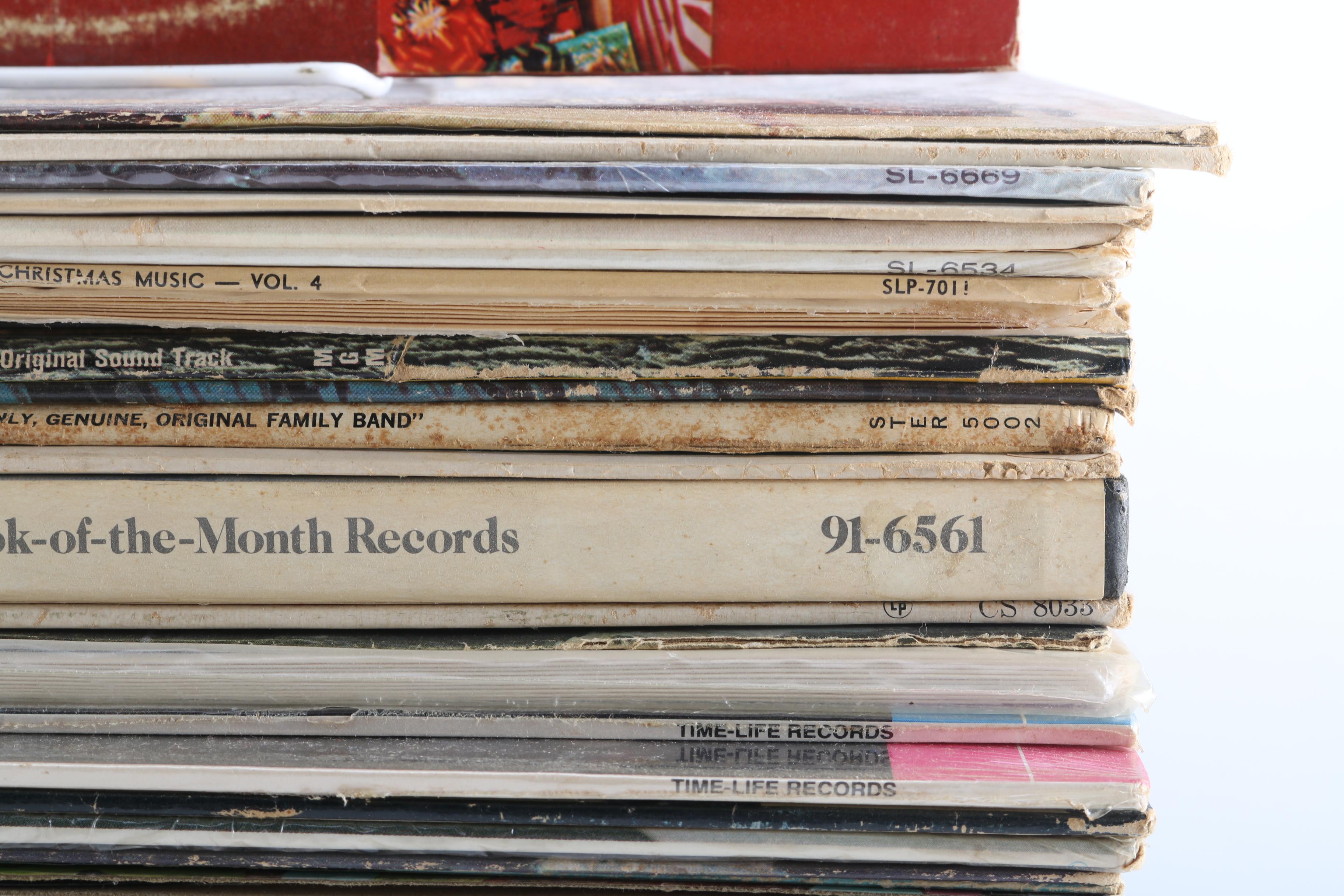 Vintage Records and Storage Box